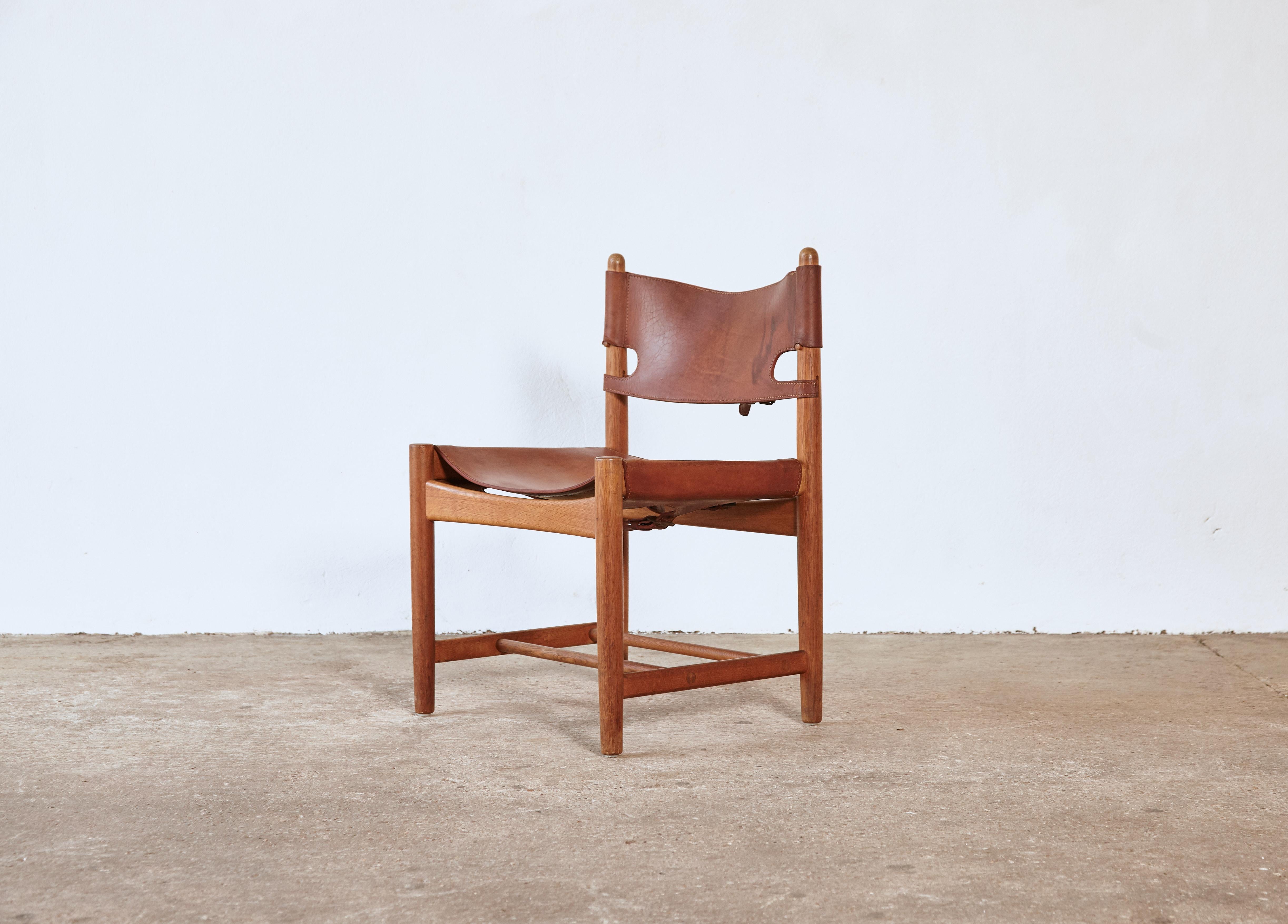 Set of early Børge 'Borge' Mogensen Spanish Dining Chairs, Denmark, 1960s 3