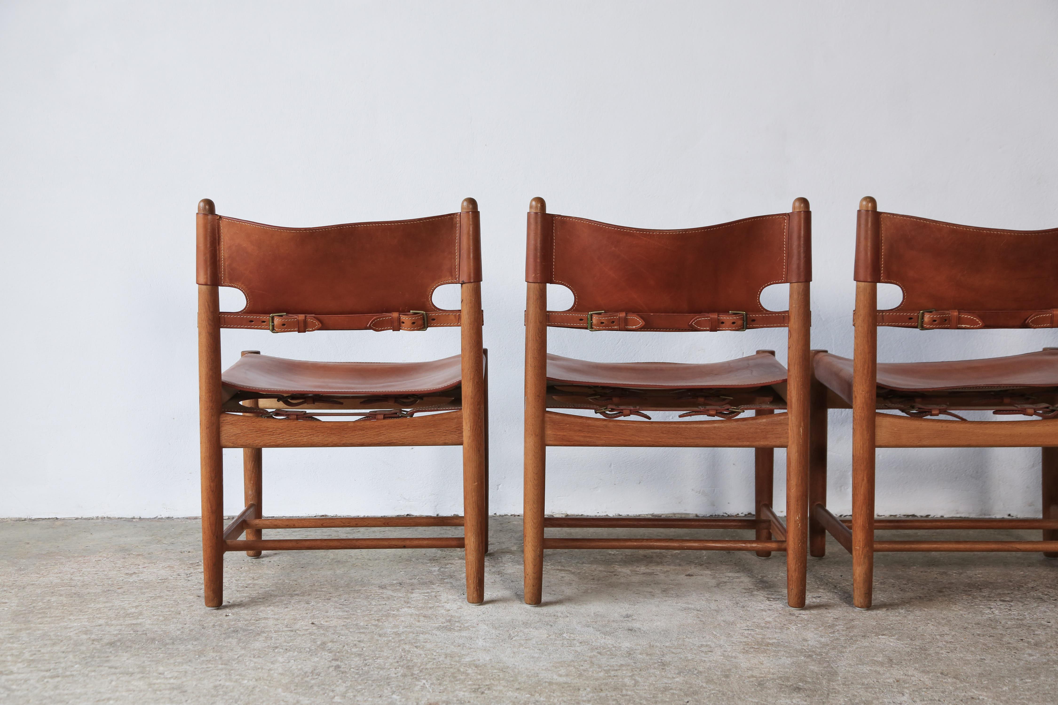 Set of Børge 'Borge' Mogensen Hunting Dining Chairs Model 3251, Denmark, 1960s For Sale 3