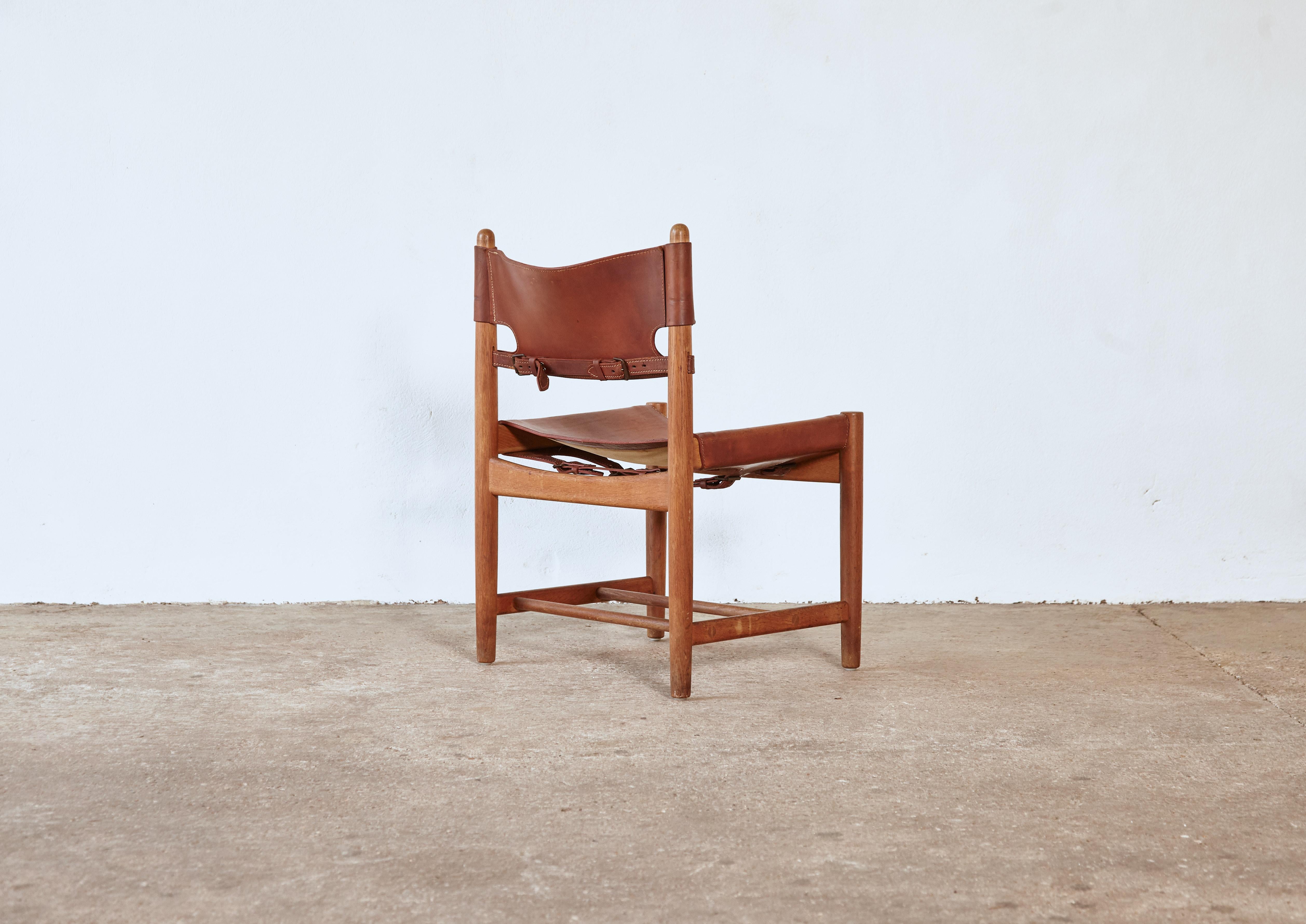 Set of early Børge 'Borge' Mogensen Spanish Dining Chairs, Denmark, 1960s 4