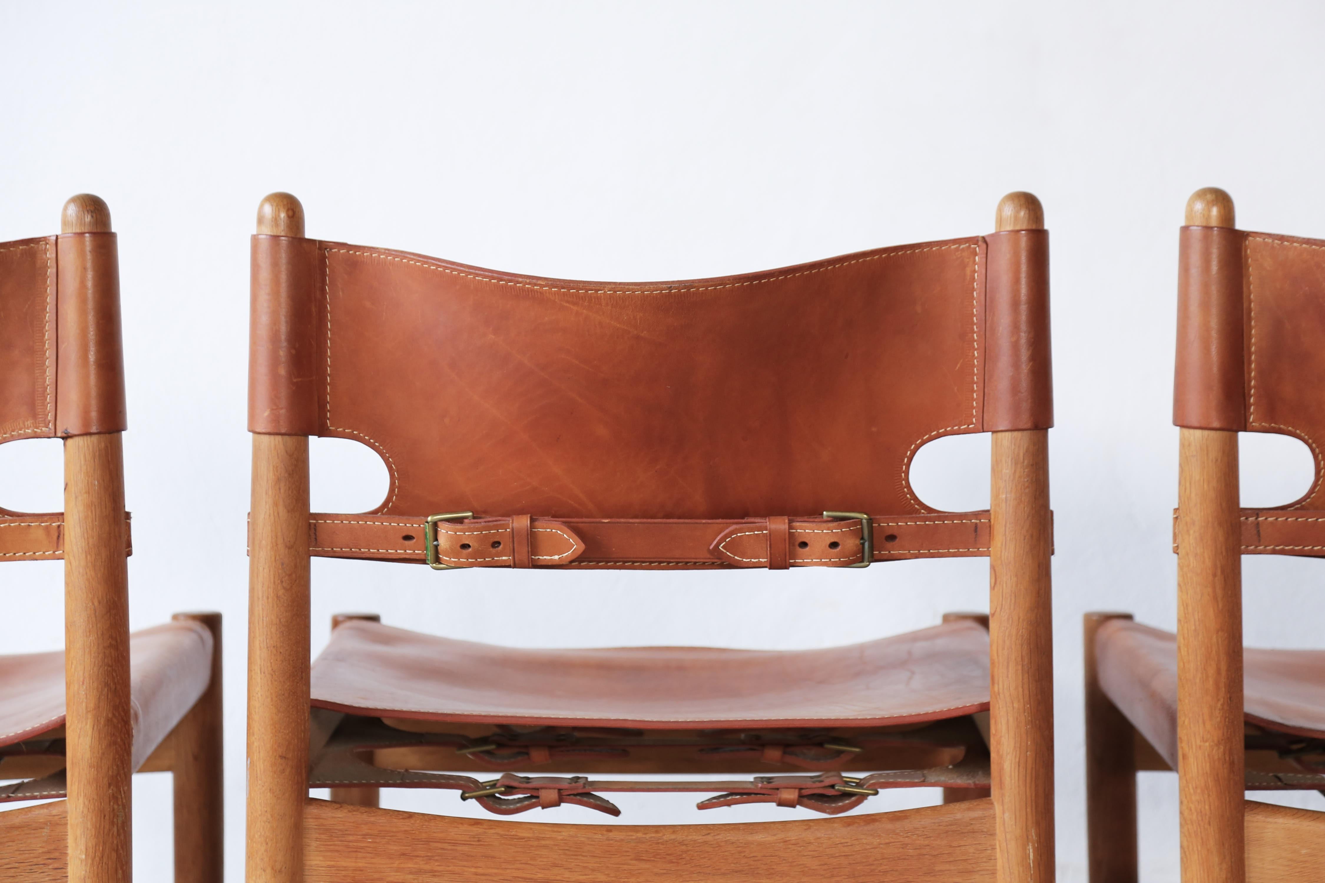 Set of Børge 'Borge' Mogensen Hunting Dining Chairs Model 3251, Denmark, 1960s For Sale 5