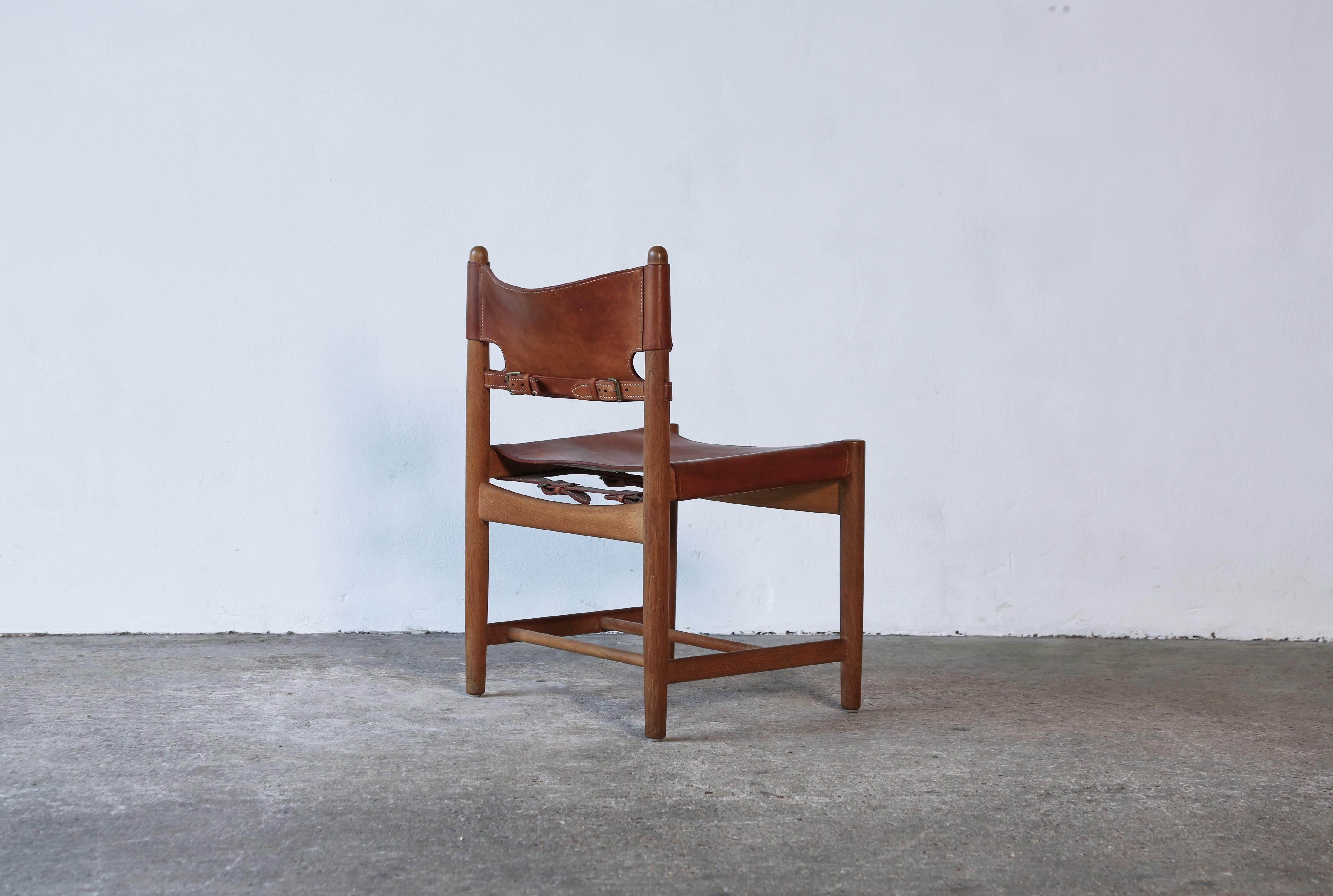Set of Børge 'Borge' Mogensen Hunting Dining Chairs Model 3251, Denmark, 1960s For Sale 13