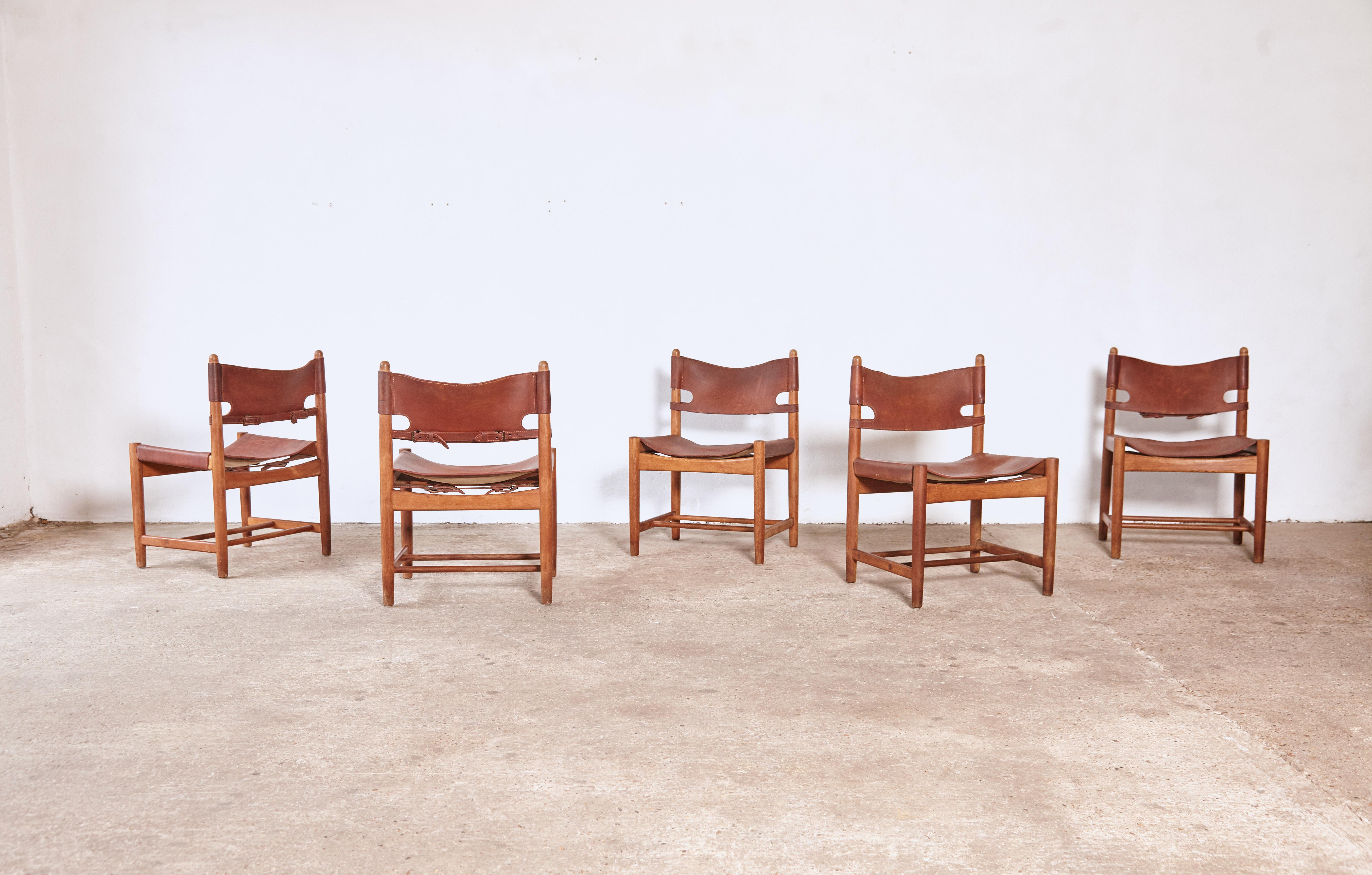 Mid-Century Modern Set of Børge 'Borge' Mogensen Hunting Dining Chairs Model 3251, Denmark, 1960s
