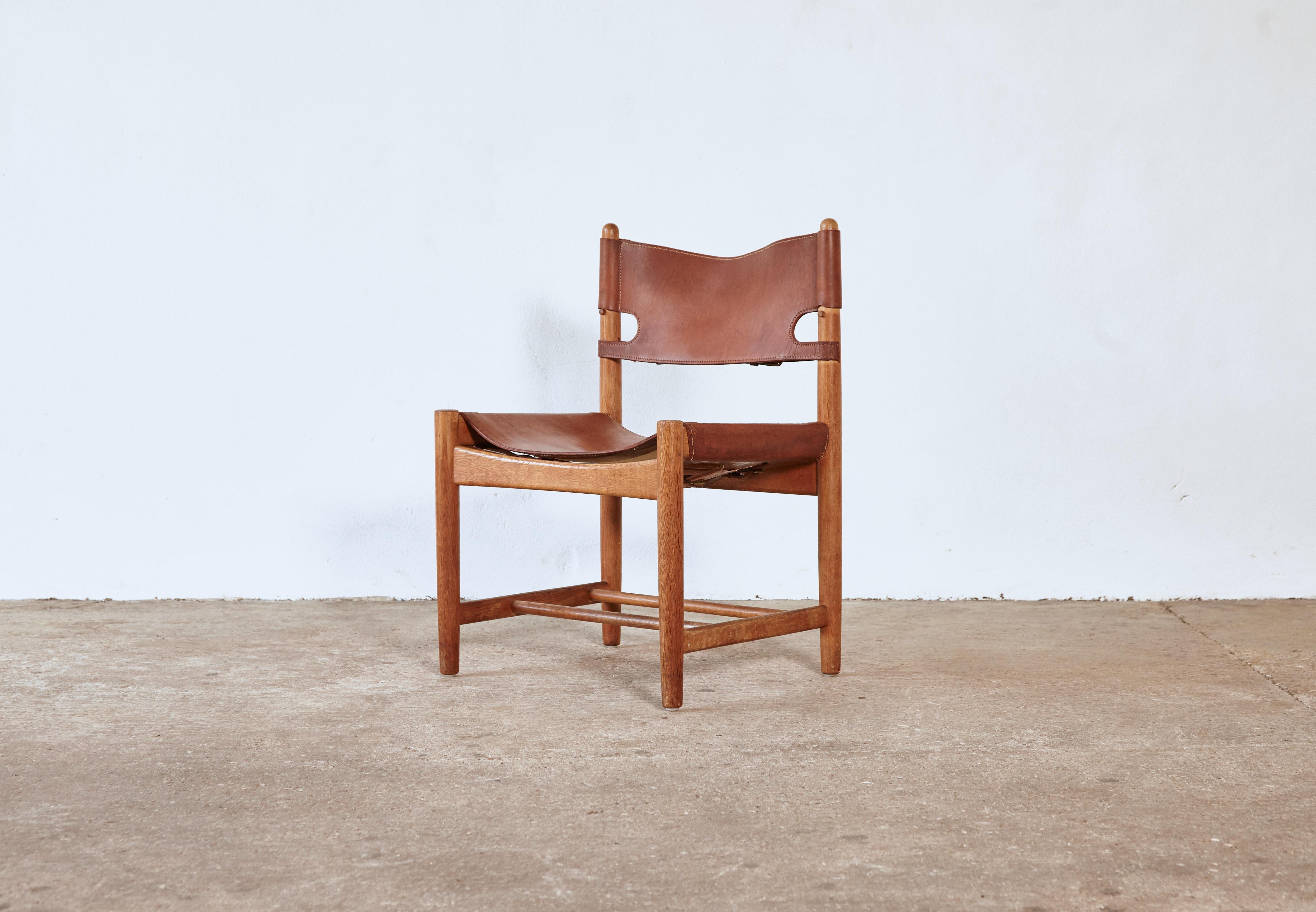 Set of early Børge 'Borge' Mogensen Spanish Dining Chairs, Denmark, 1960s 1