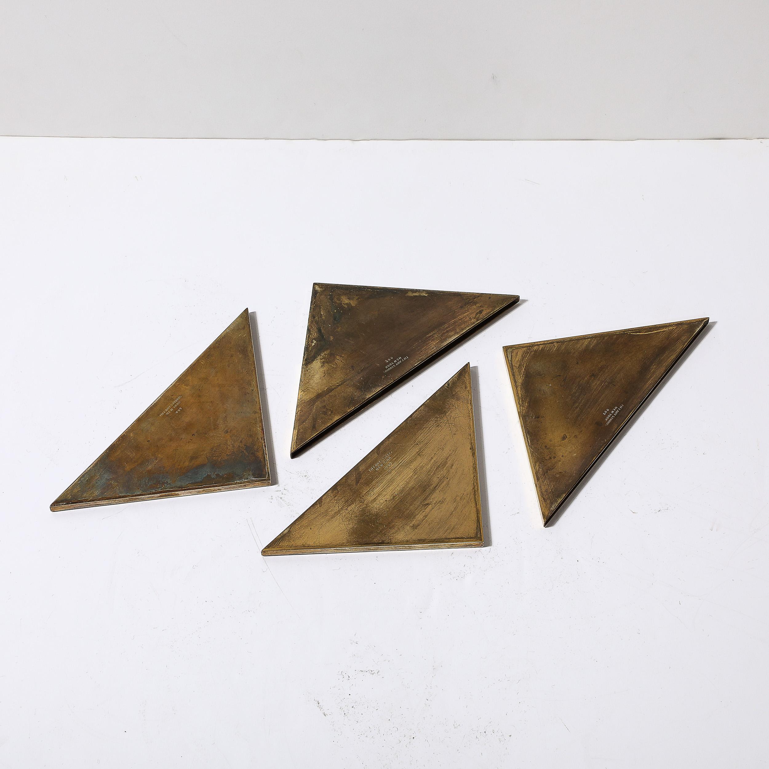 Set of Bronze Blotter Corners in the Pine Needle Pattern by Tiffany Studios 3