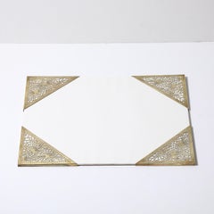 Ensemble d'angles soufflés en bronze dans le motif d'aiguille de pin de Tiffany Studios