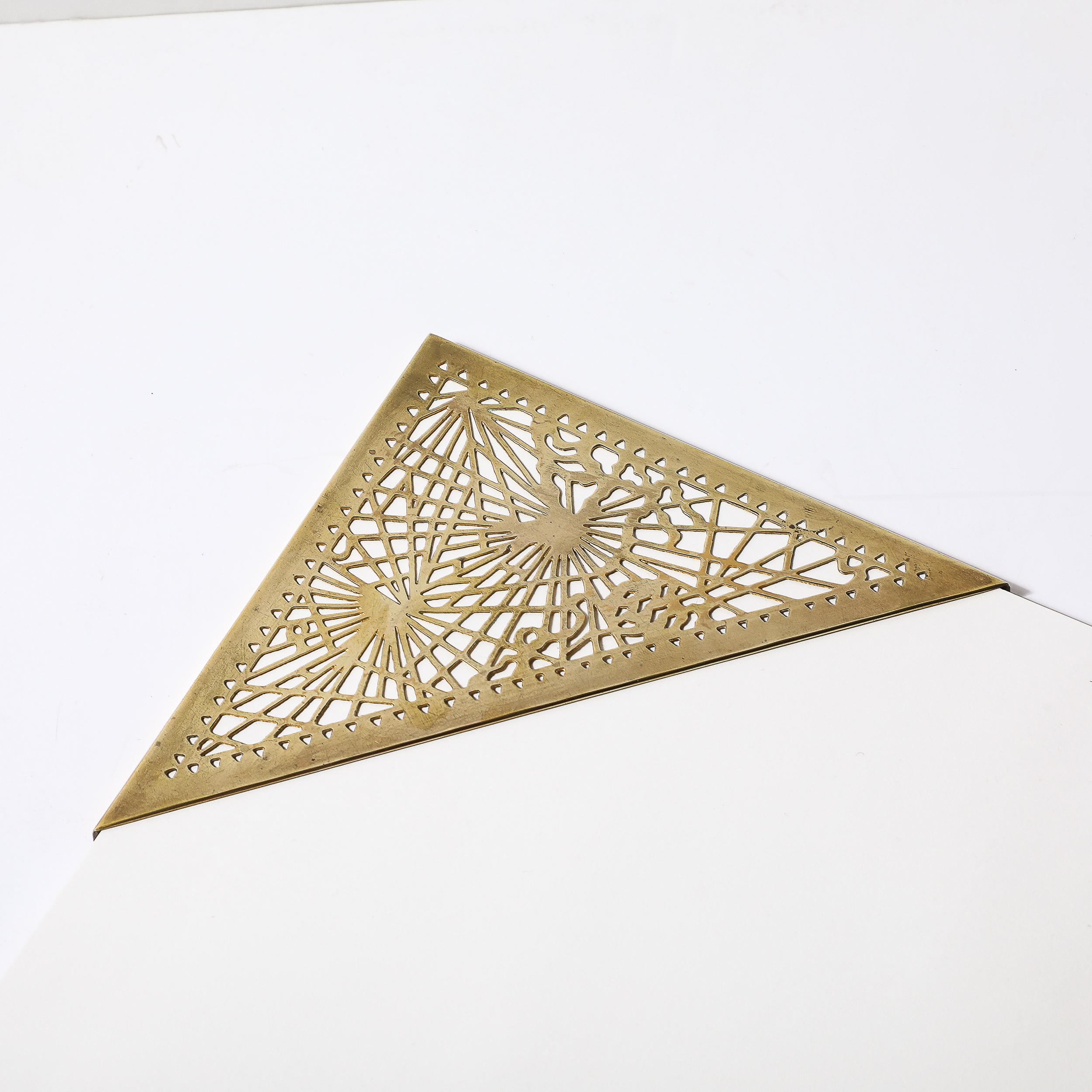 Set of Bronze Blotter Corners in the Pine Needle Pattern by Tiffany Studios In Excellent Condition In New York, NY