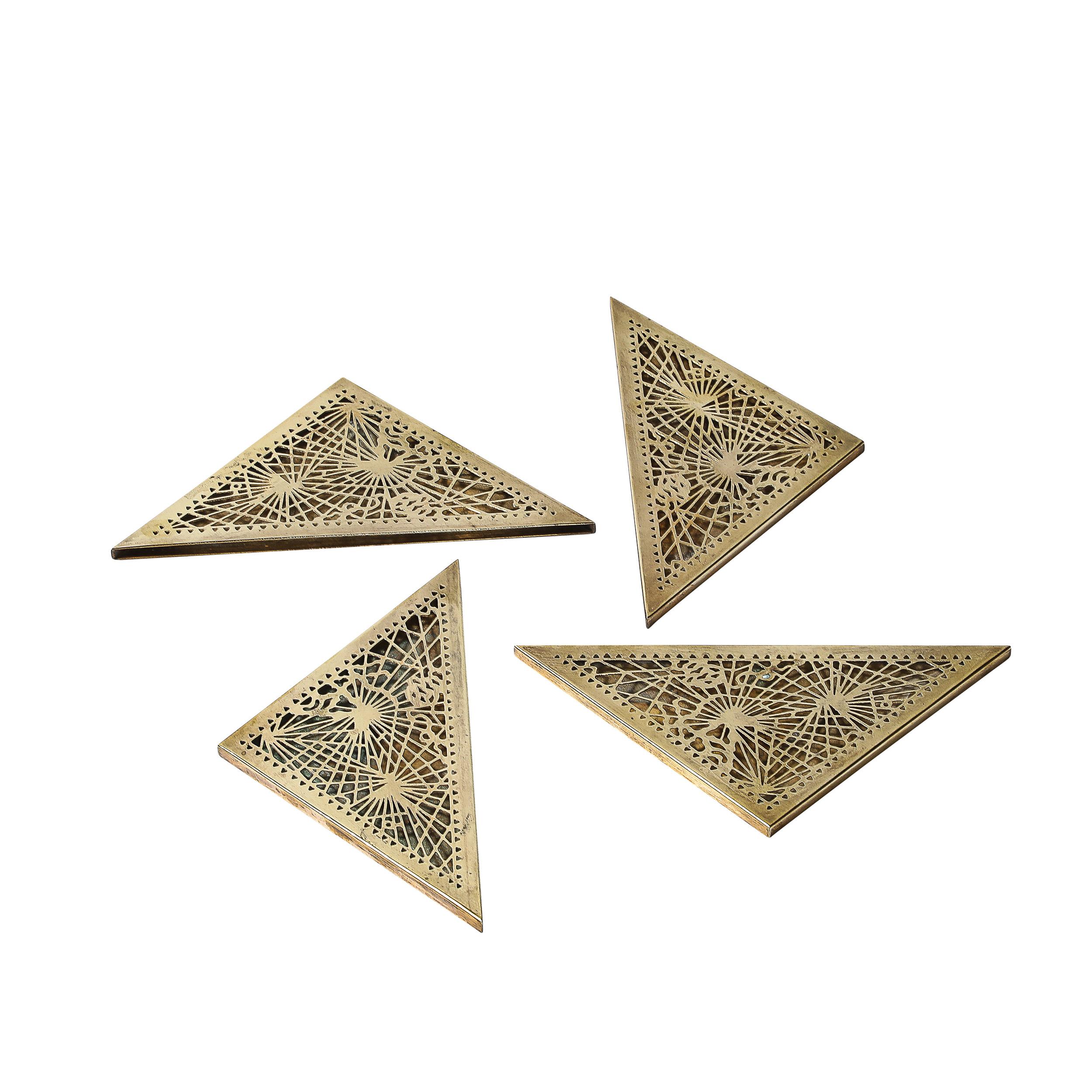 Set of Bronze Blotter Corners in the Pine Needle Pattern by Tiffany Studios 1