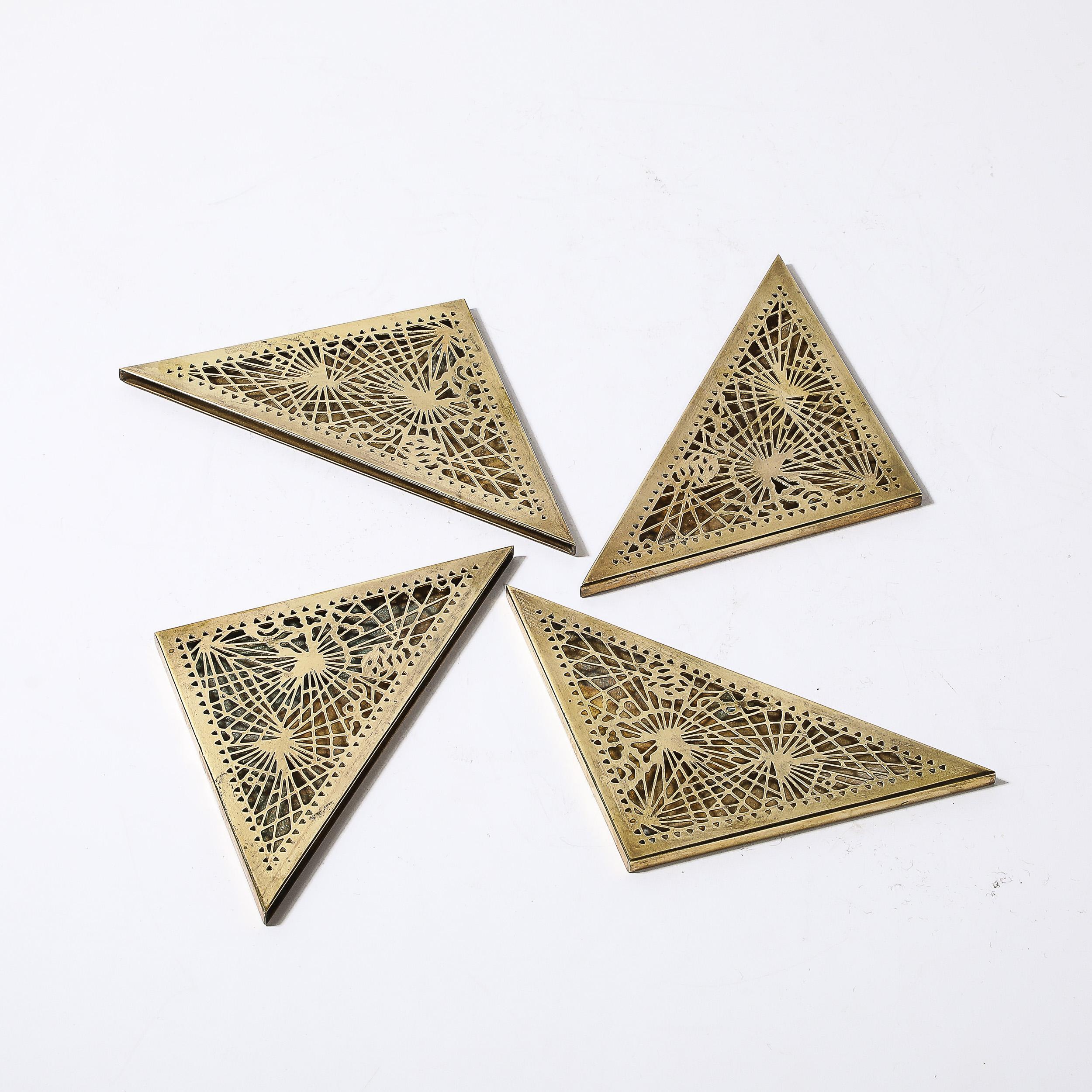 Set of Bronze Blotter Corners in the Pine Needle Pattern by Tiffany Studios 2