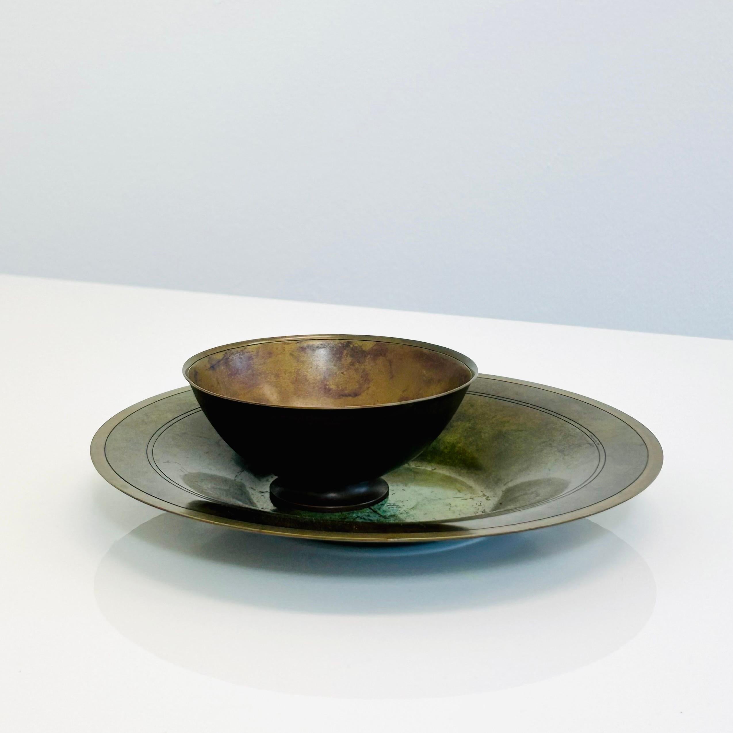 Set of Just Andersen bronze bowls, 1930s, Denmark For Sale 7