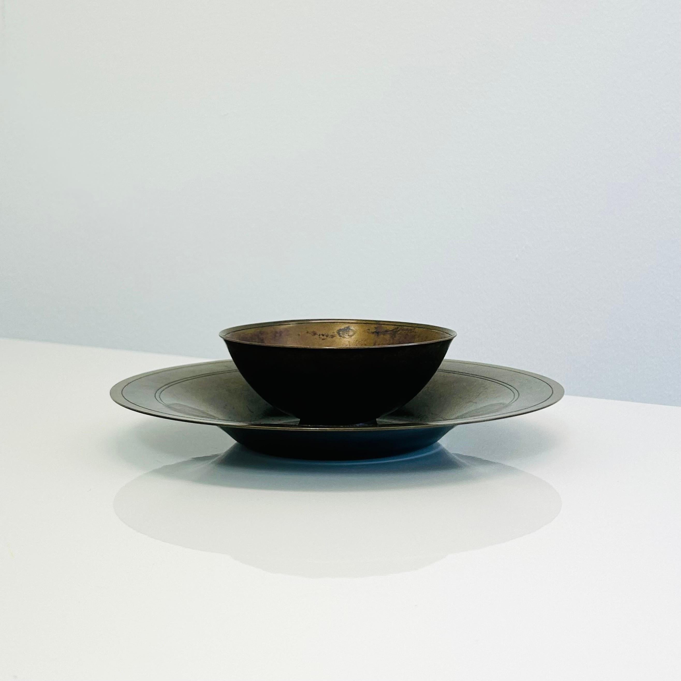 Set of Just Andersen bronze bowls, 1930s, Denmark In Good Condition For Sale In Værløse, DK