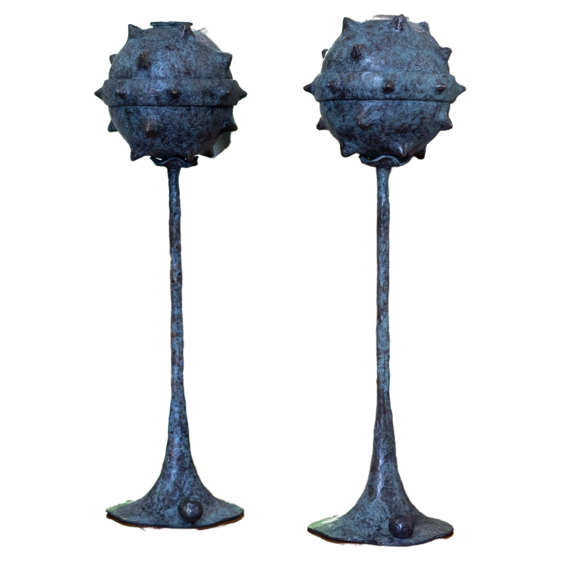 Set of Bronze Candlesticks "Roma" Collection 'VG' Primus Small Limited Edition For Sale