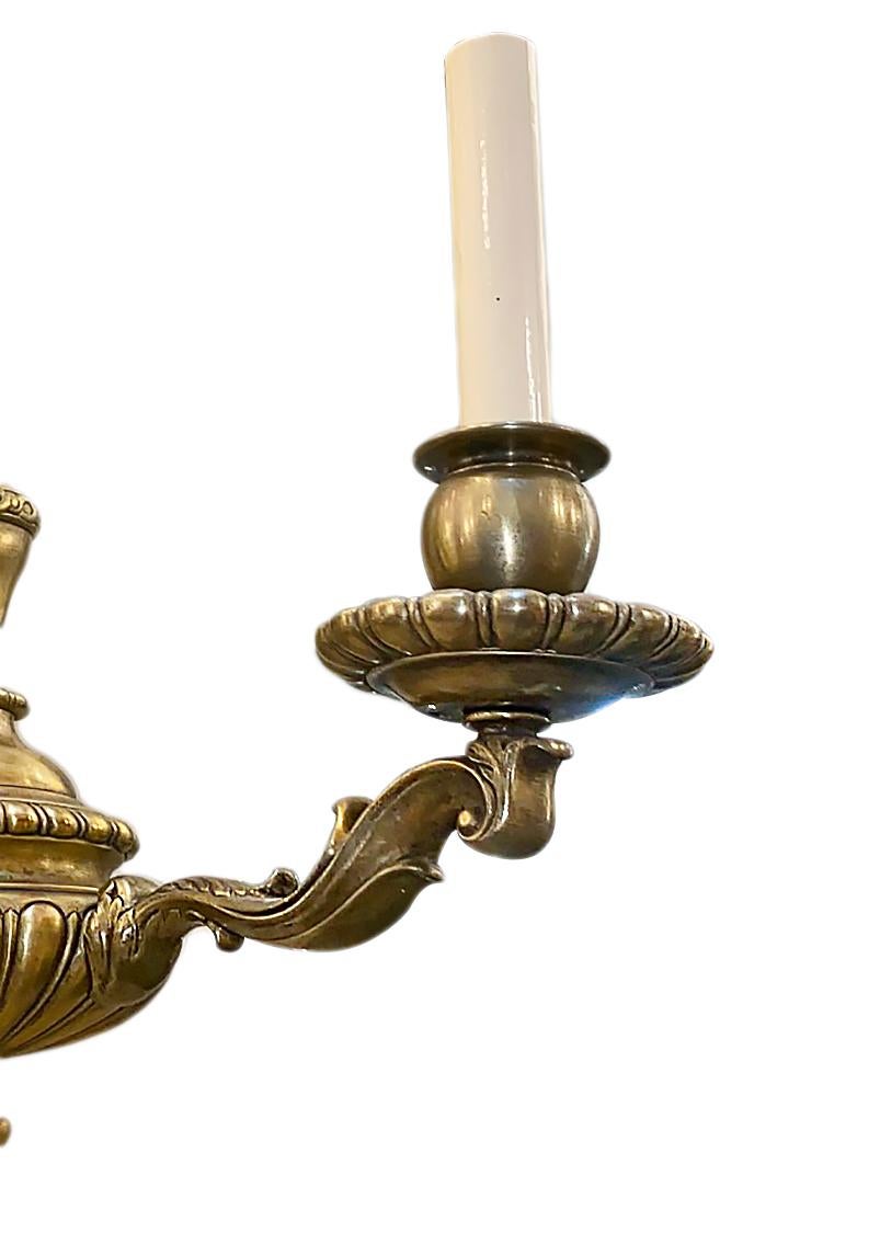 Mid-20th Century Set of Bronze English Sconces, Sold Per Pair For Sale