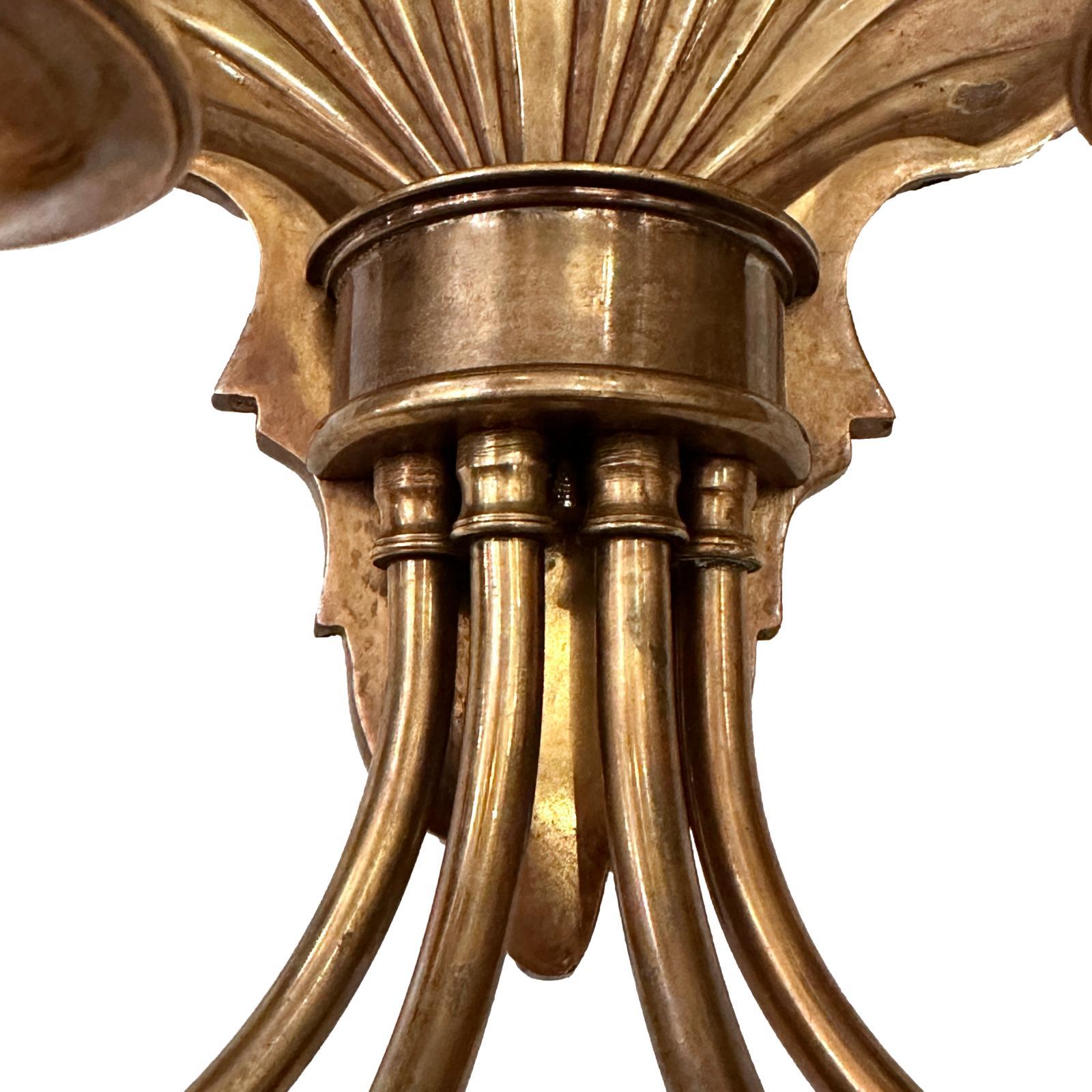 Set of Bronze Four-Arm Shell Sconces, Sold per Pair For Sale 1