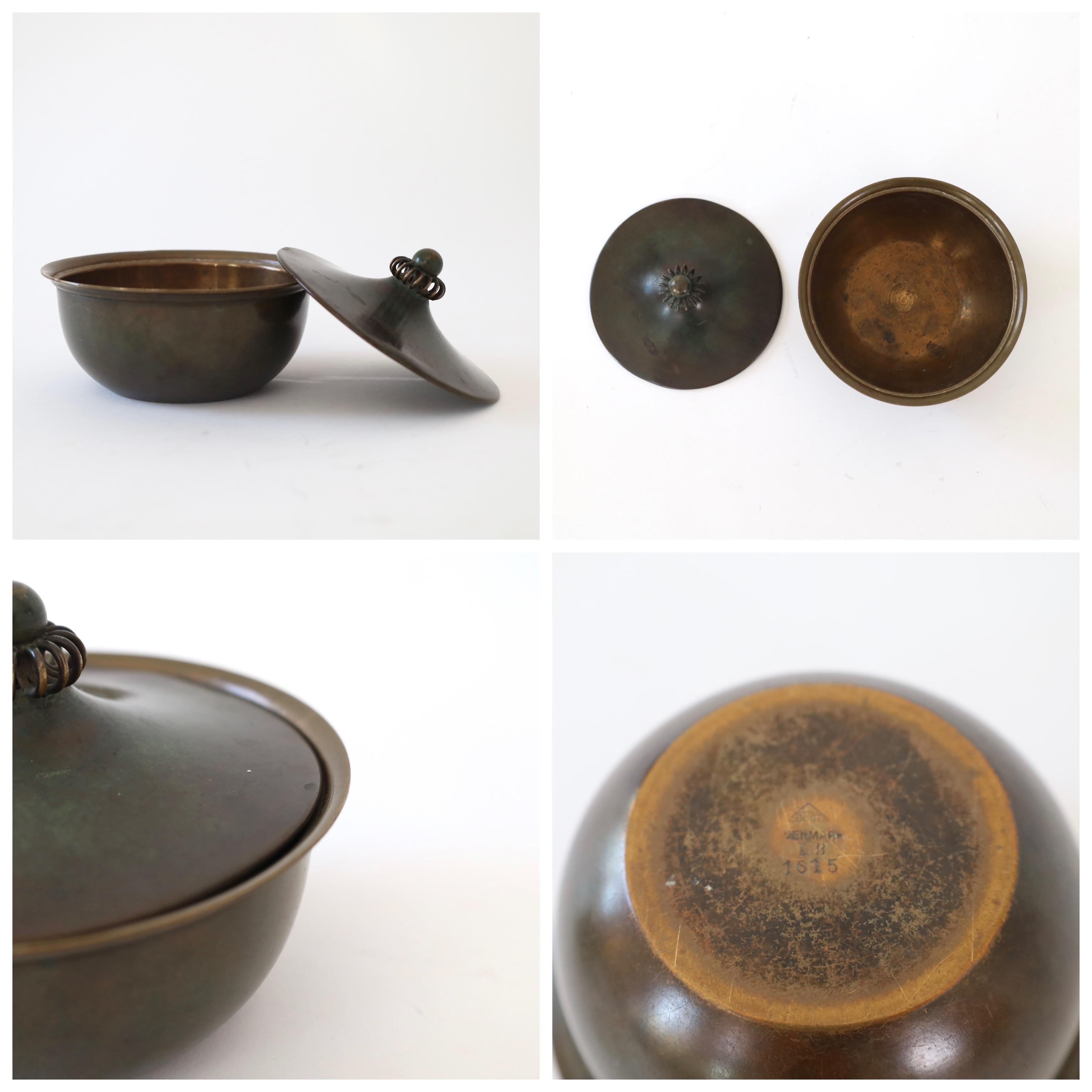 Ensemble de boîtes à bijoux en bronze par Just Andersen, années 1930, Danemark en vente 4