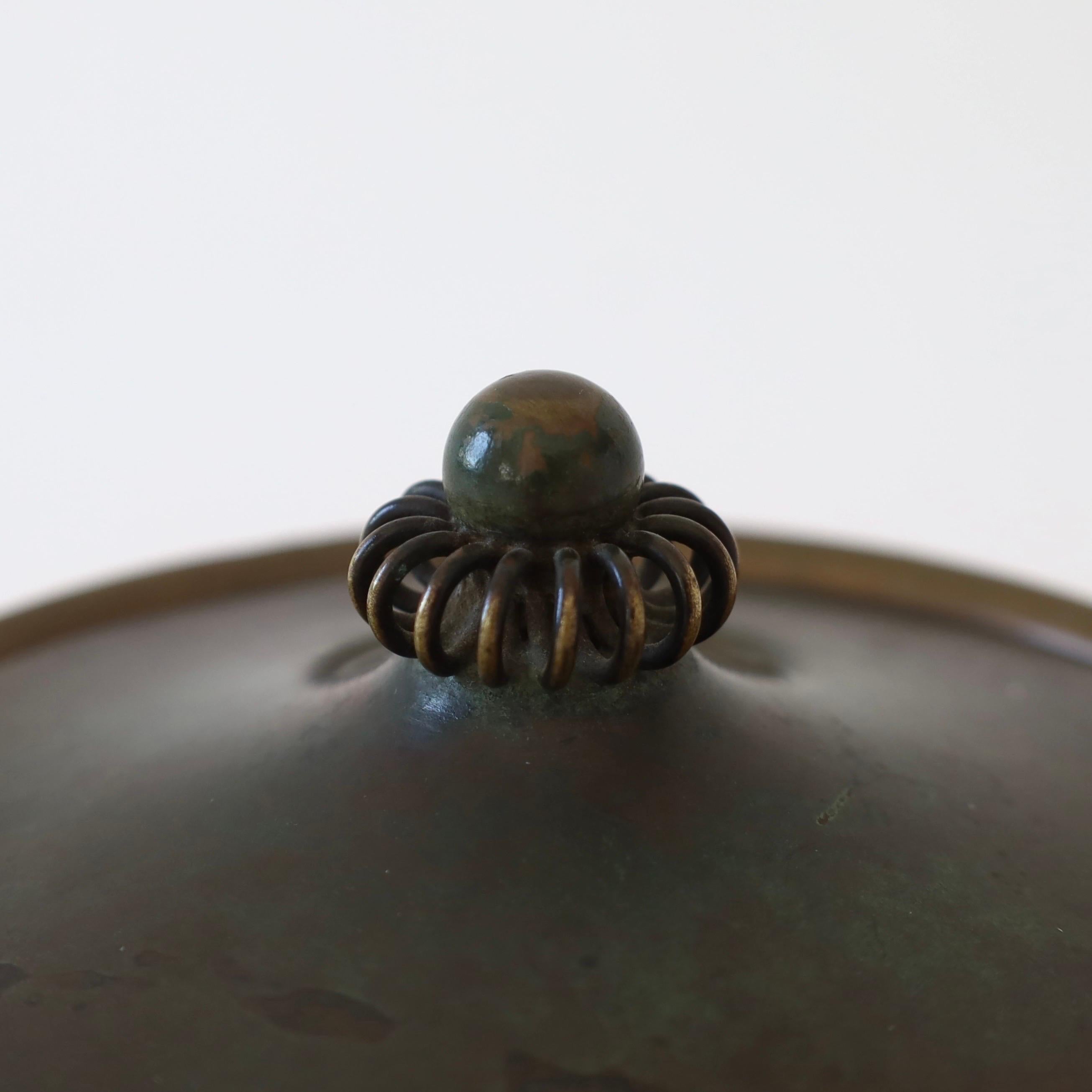 Ensemble de boîtes à bijoux en bronze par Just Andersen, années 1930, Danemark en vente 3