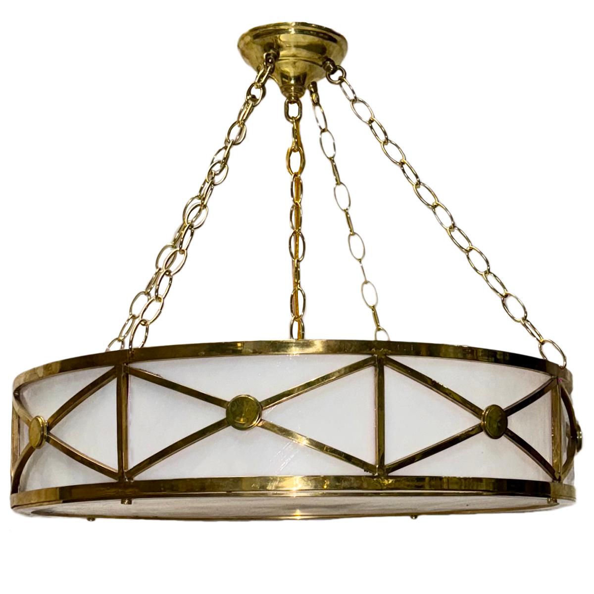 Ensemble de luminaires en bronze et verre dépoli, vendus individuellement en vente