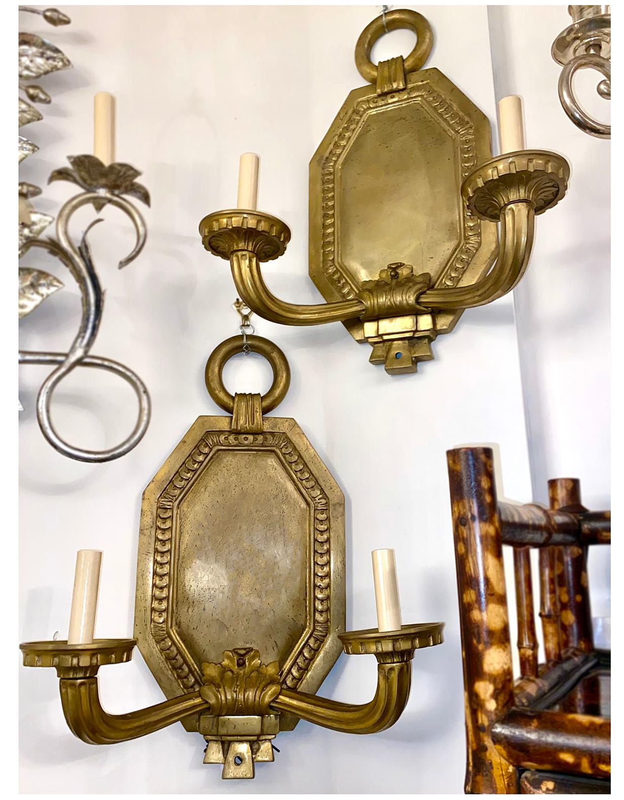 Set of Bronze Sconces, Sold Per Pair In Good Condition For Sale In New York, NY