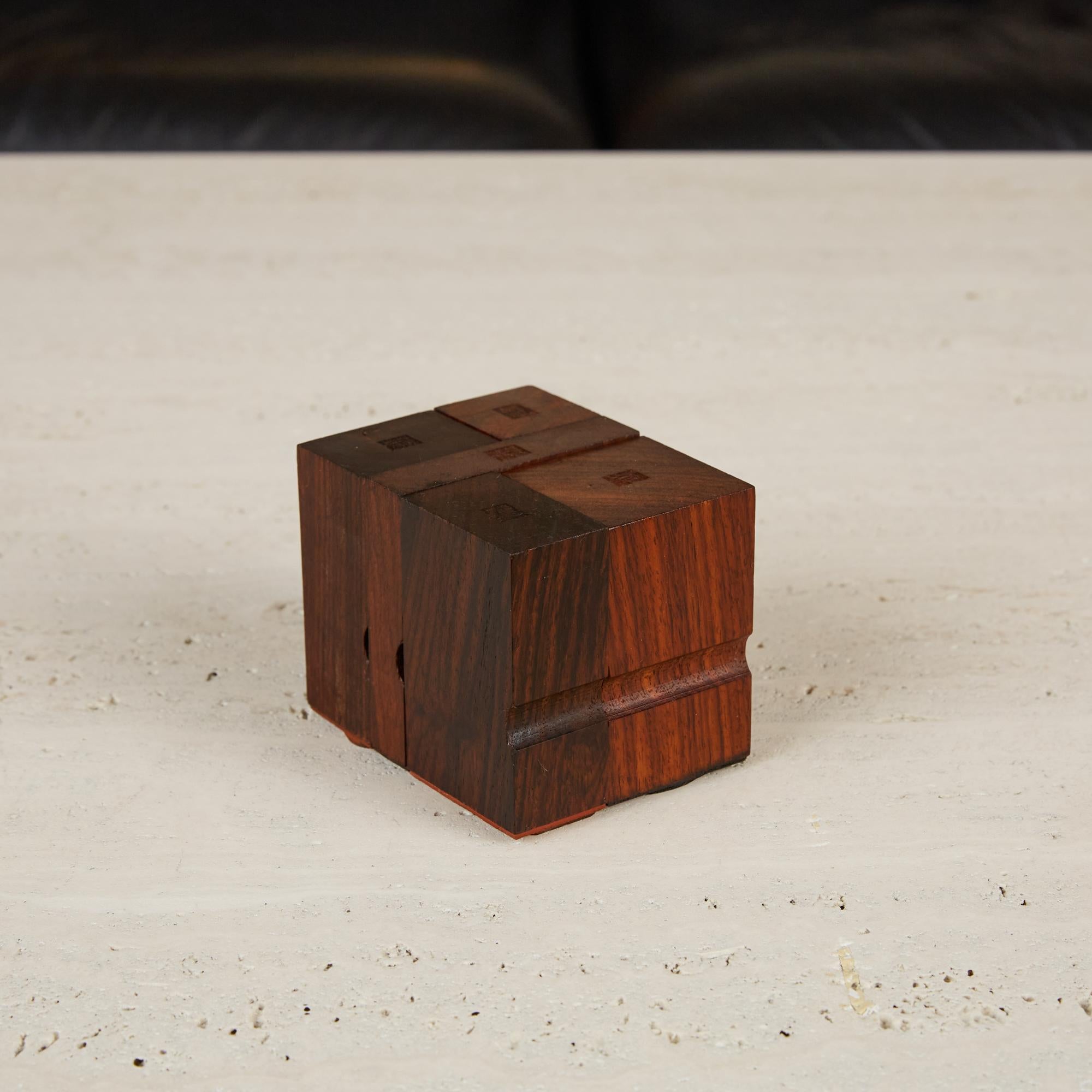 Set of Bruno Munari for Danese Rosewood Rubber Mail Stamps For Sale 2