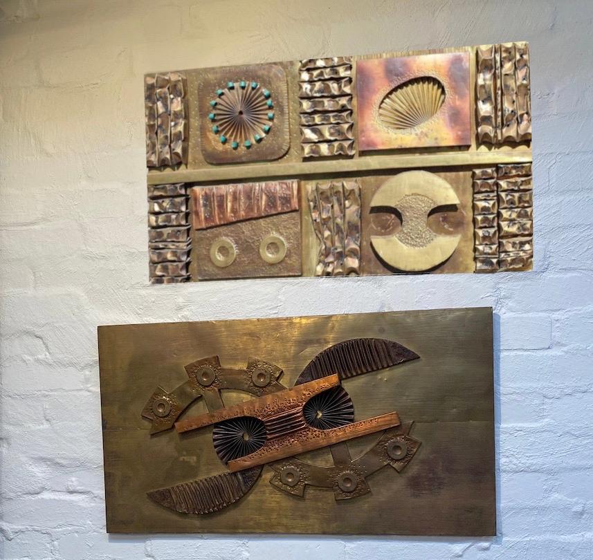 Set of Brutalist Abstract Wall Sculptures Brass and Copper Stephen Chun, 1970s In Good Condition In Melbourne, AU