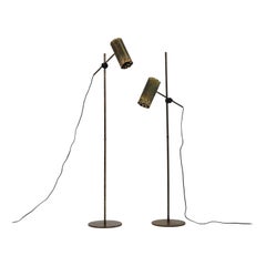 Set brutalistischer Stehlampen aus Messing von Holm Sorensen, 1960er Jahre, Dänemark