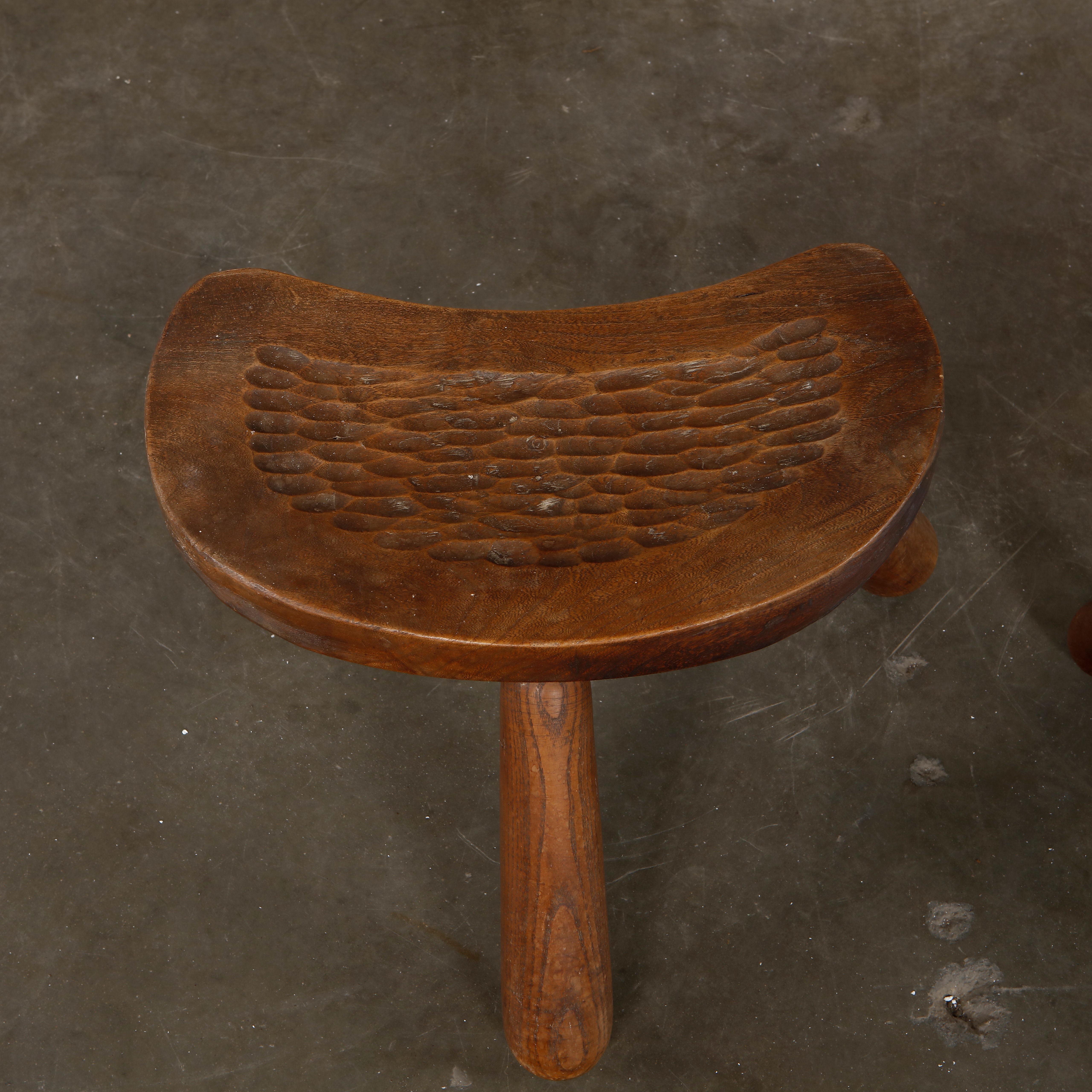 Set of Brutalist Coffee Table with Wooden Stools, 1960s For Sale 7