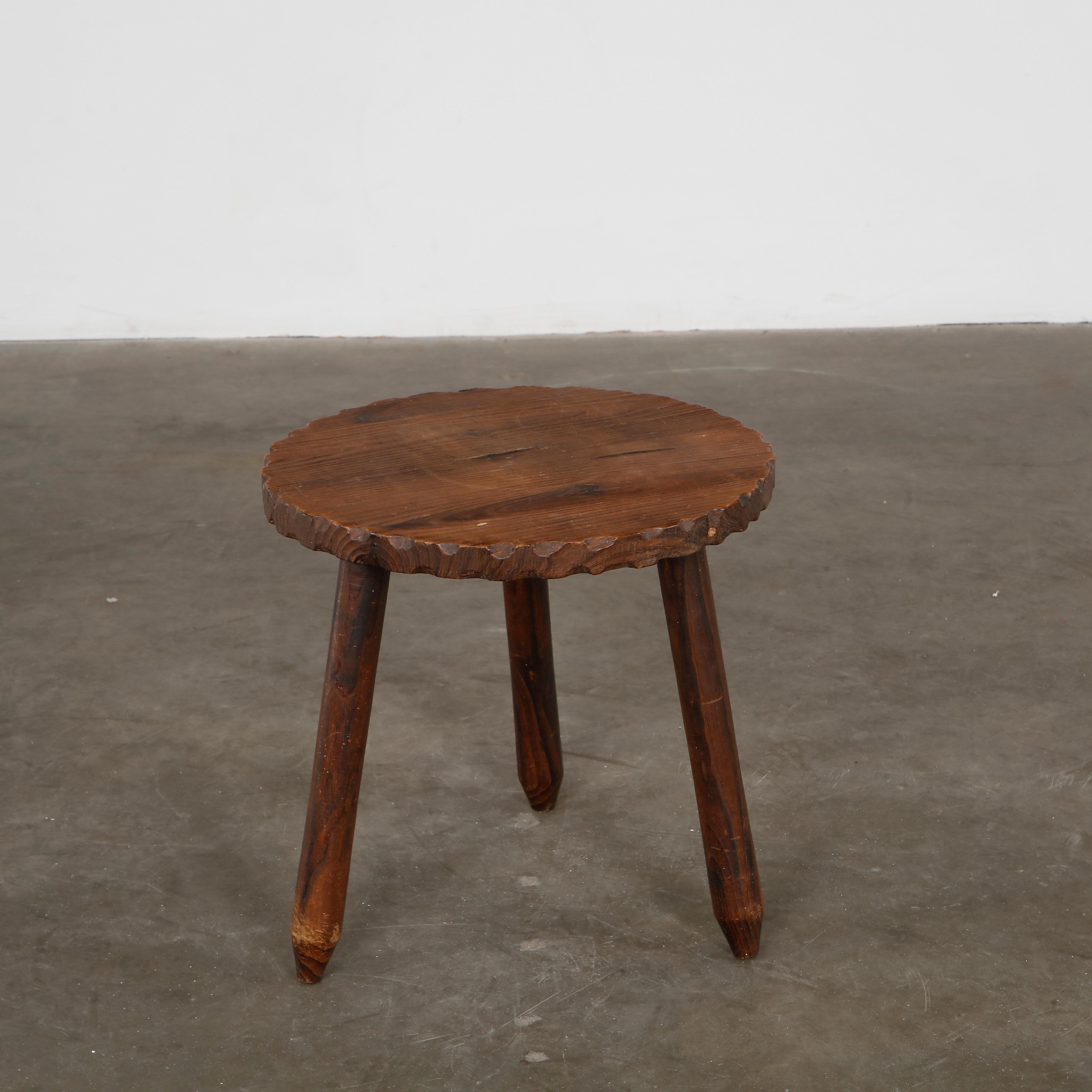 Mid-20th Century Set of Brutalist Coffee Table with Wooden Stools, 1960s For Sale