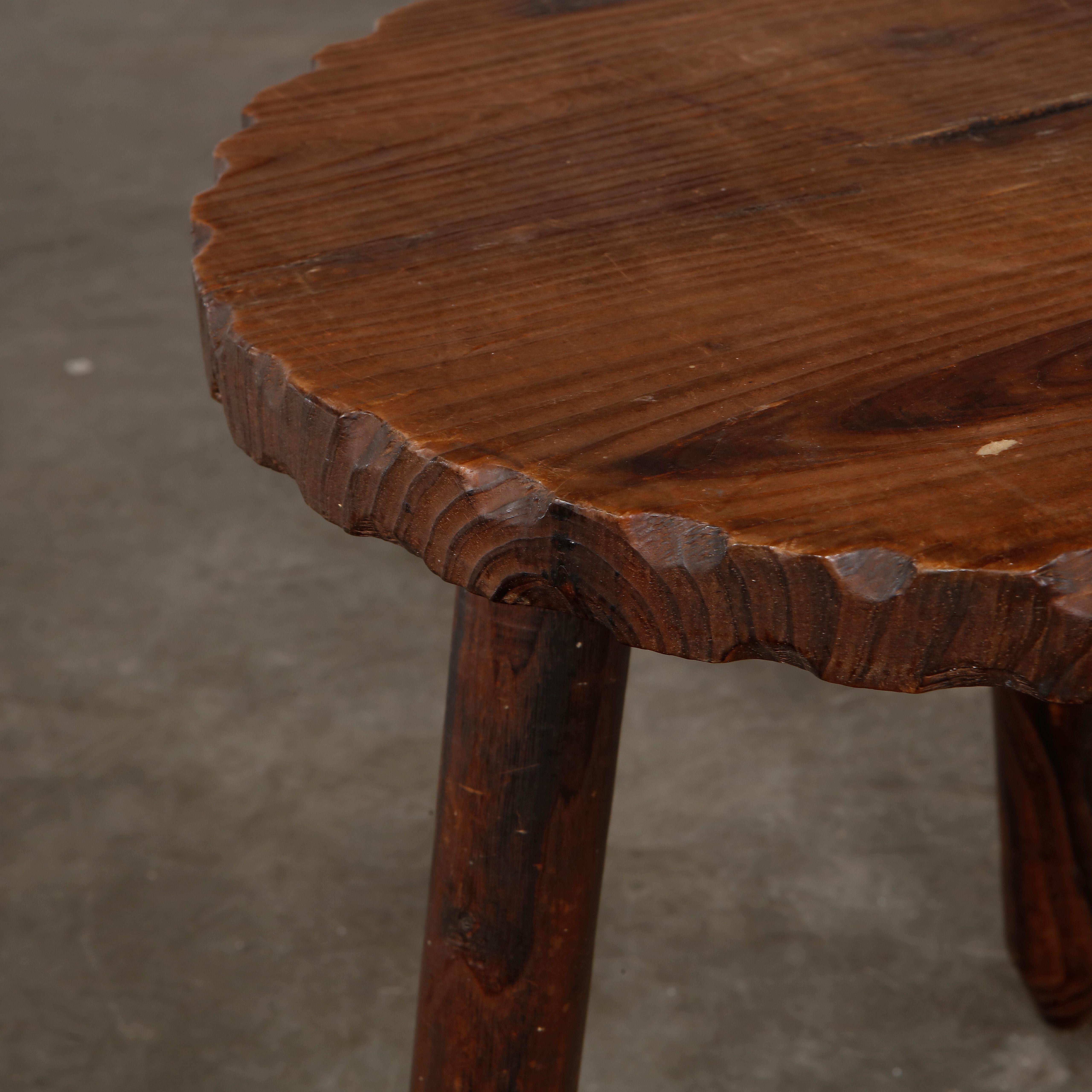 Set of Brutalist Coffee Table with Wooden Stools, 1960s For Sale 1