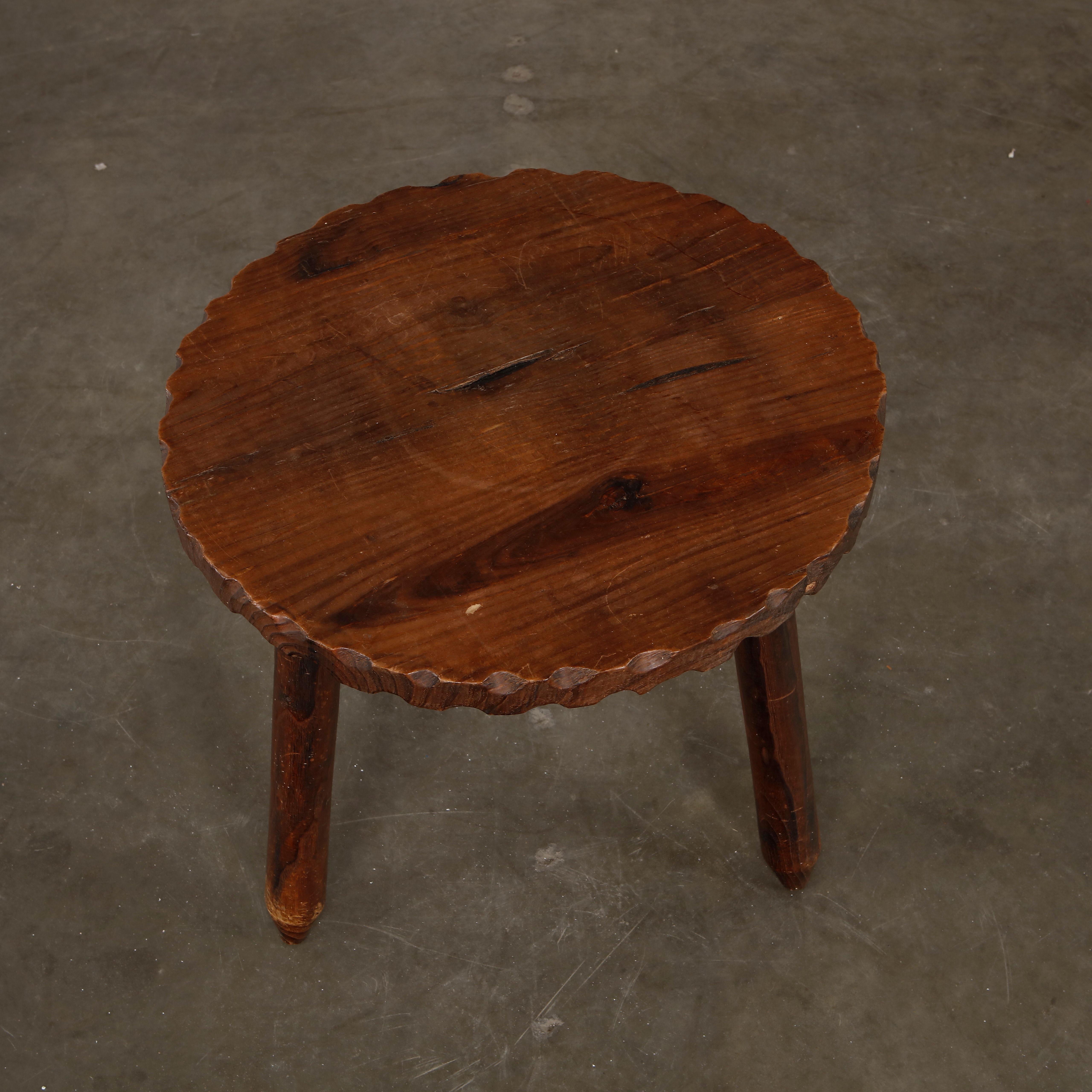 Set of Brutalist Coffee Table with Wooden Stools, 1960s For Sale 2