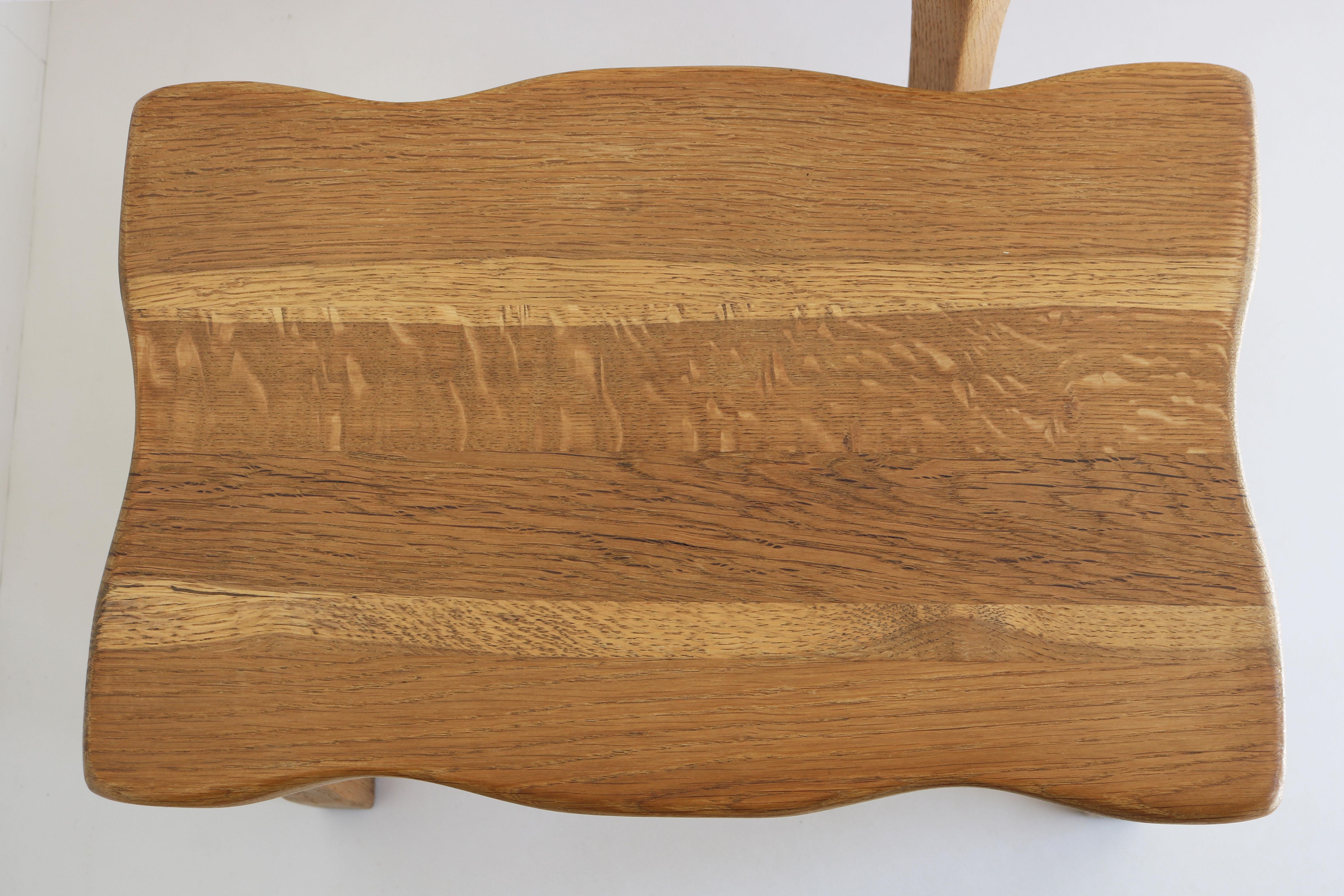 Oak Set of Brutalist organic nesting tables solid oak European free form 1960 france For Sale