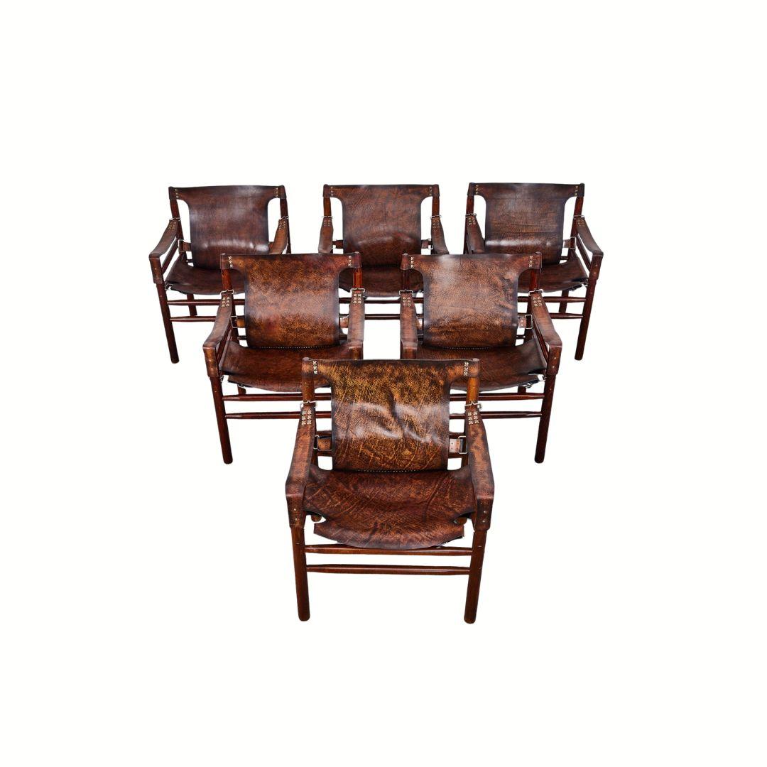 Safari-Sessel aus Büffelleder im Stil von Arne Norell, 1970er Jahre (Ende des 20. Jahrhunderts) im Angebot