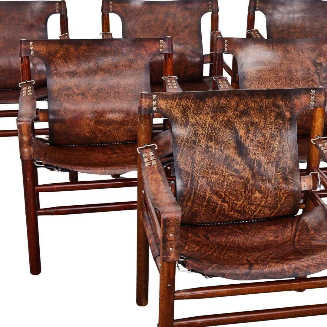 Safari-Sessel aus Büffelleder im Stil von Arne Norell, 1970er Jahre (Leder) im Angebot