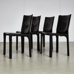 Set of Cab 412 Chairs by Mario Bellini for Cassina, 1977