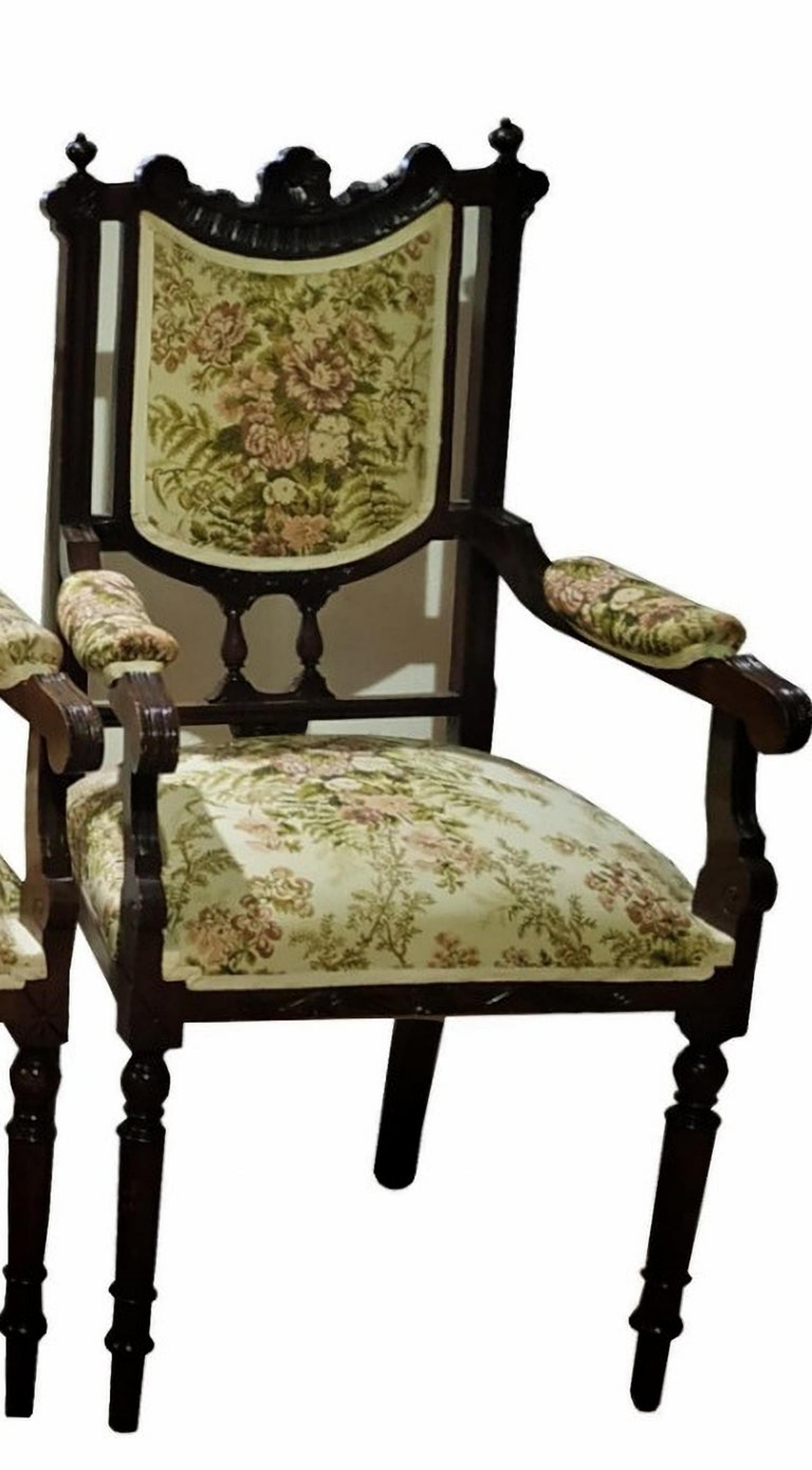 Hand-Crafted Set of Canape and Two Armchairs Portuguese 19th Century For Sale