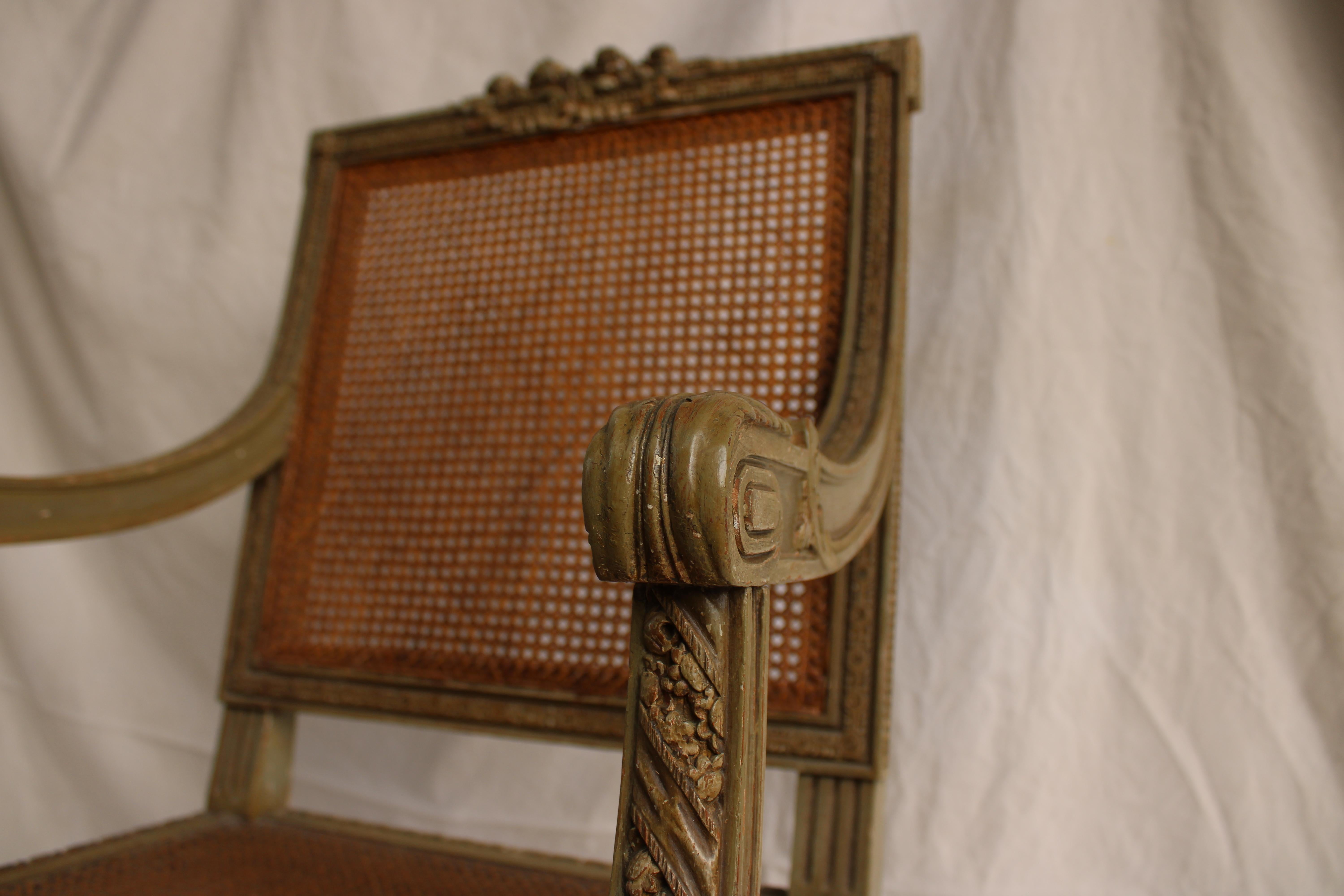 Set of Canapé and Two Louis XVI Style Armchairs 5