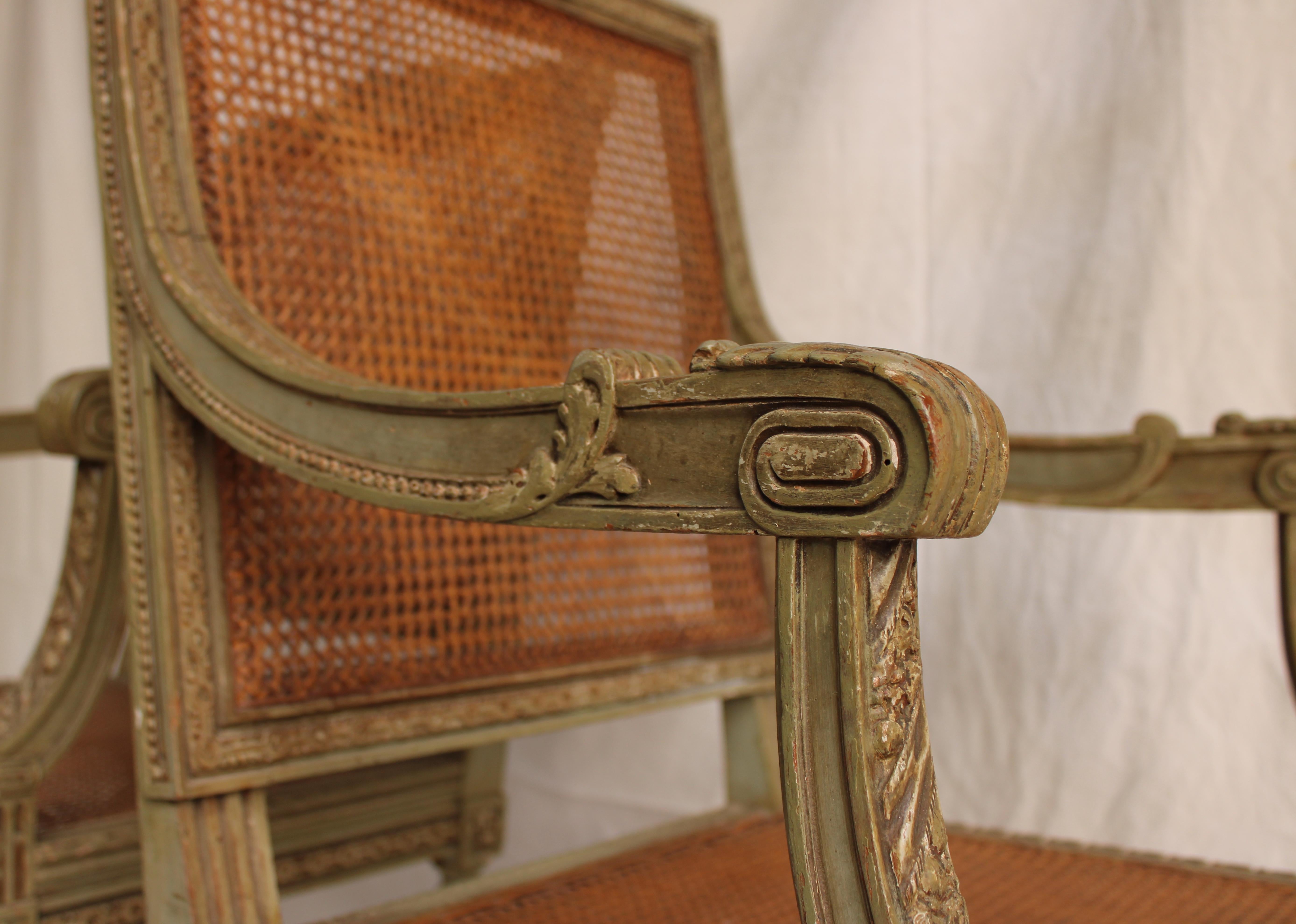 Set of Canapé and Two Louis XVI Style Armchairs 6