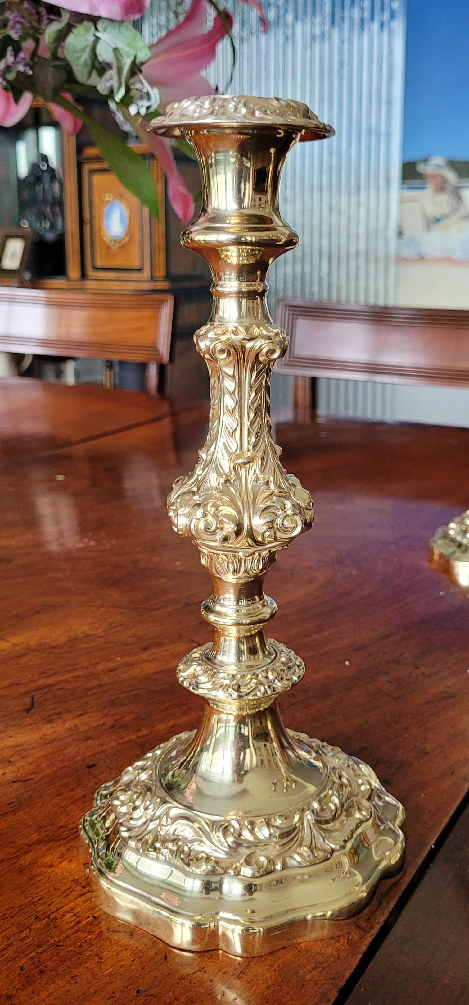 Set of Candelabra and Candelholders, Silver and Gold Plated by Gorham For Sale 9