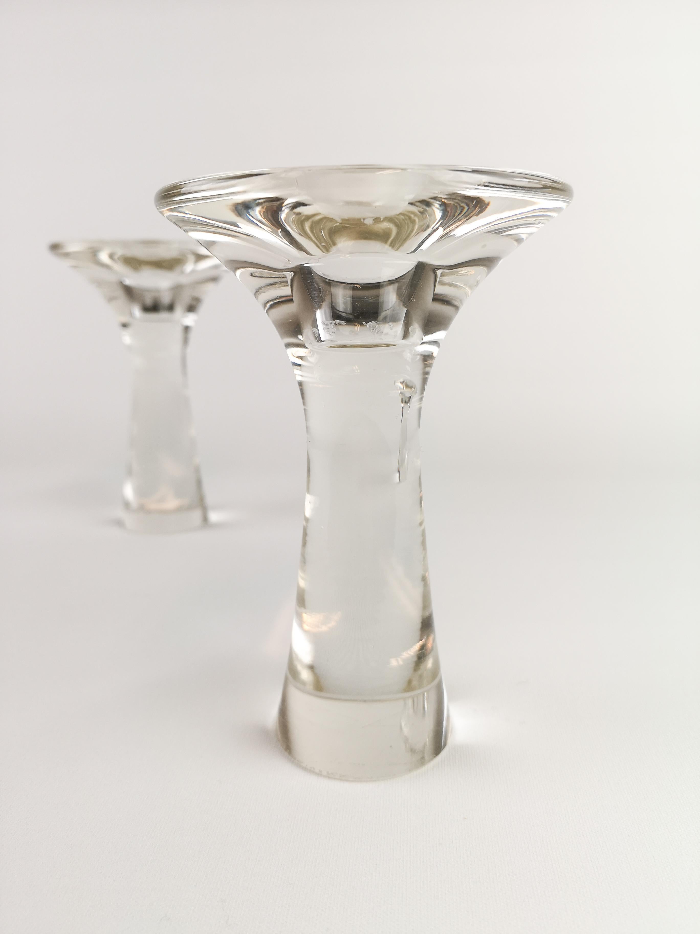 Finnish Set of Candlesticks Tapio Wirkkala Glass Iittala