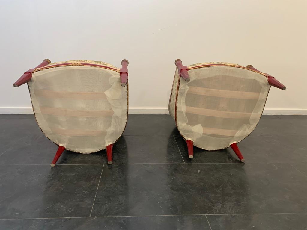 Ensemble de fauteuils laqués rouge cardinal en vente 5
