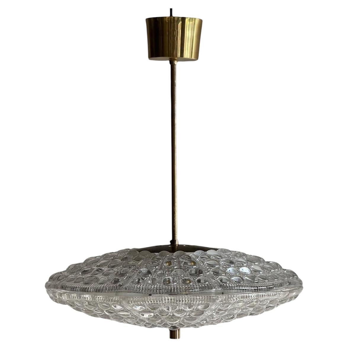 Set of Carl Fagerlund for Orrefors Pendant Light for Lyfa, Denmark, 1960s For Sale