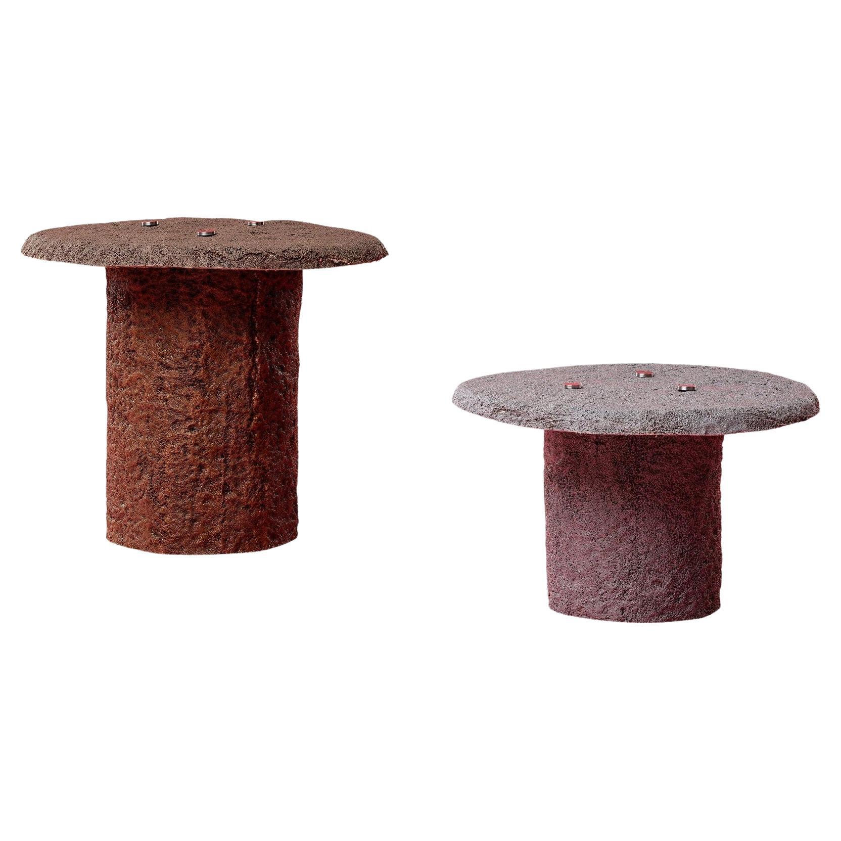 Set of Carpet Matter Side Table 65 and Low Table by Riccardo Cenedella For Sale