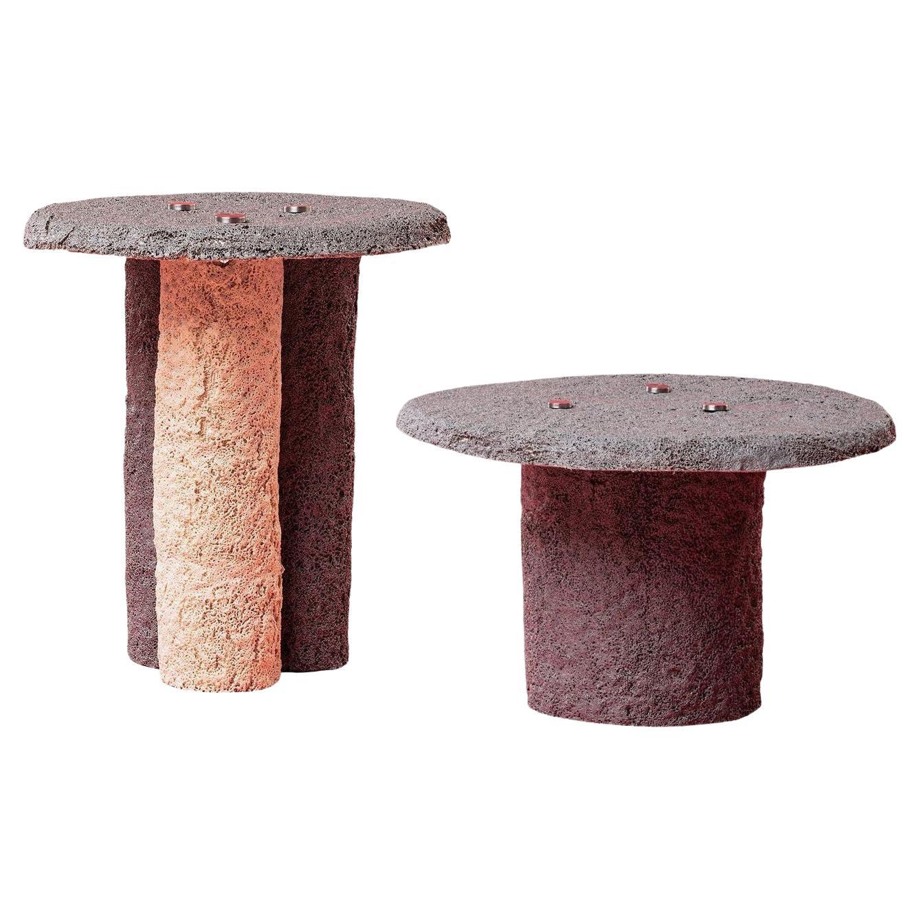 Set of Carpet Matter Side Table and Low Table by Riccardo Cenedella