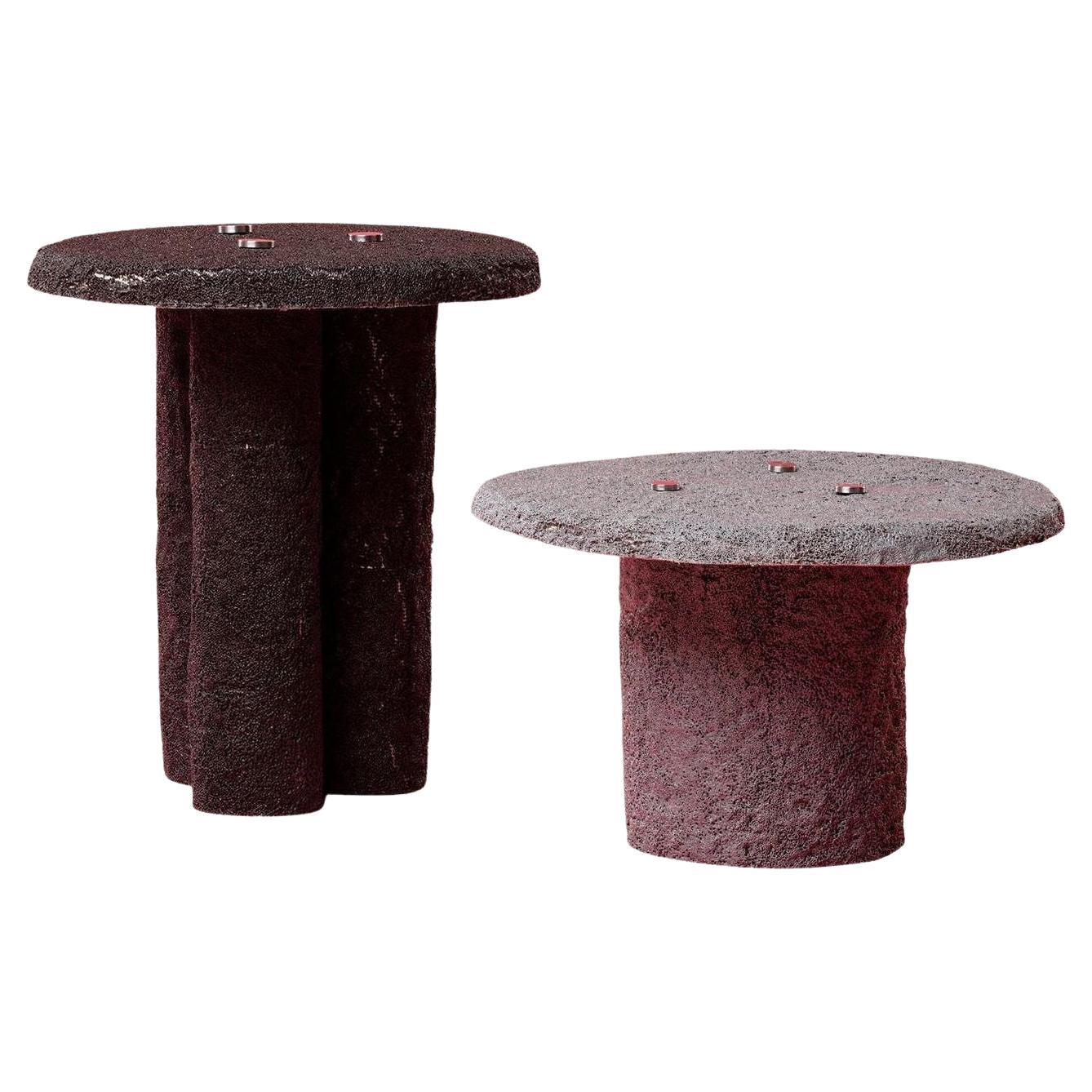 Set of Carpet Matter Side Table and Low Table by Riccardo Cenedella