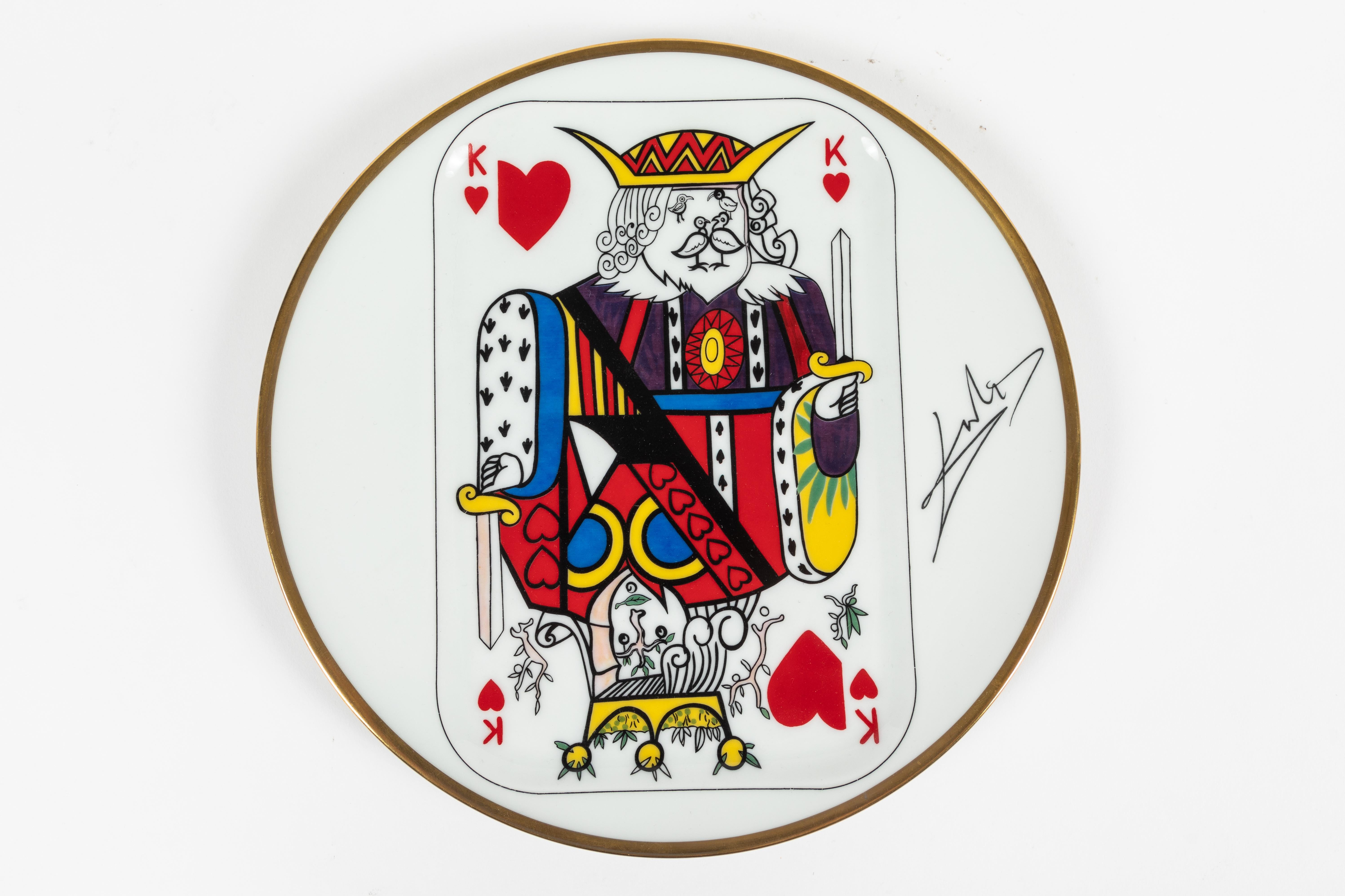 Mid-Century Modern Set of “Carte a jouer” Plates designed by Salvador Dali for Puiforcat