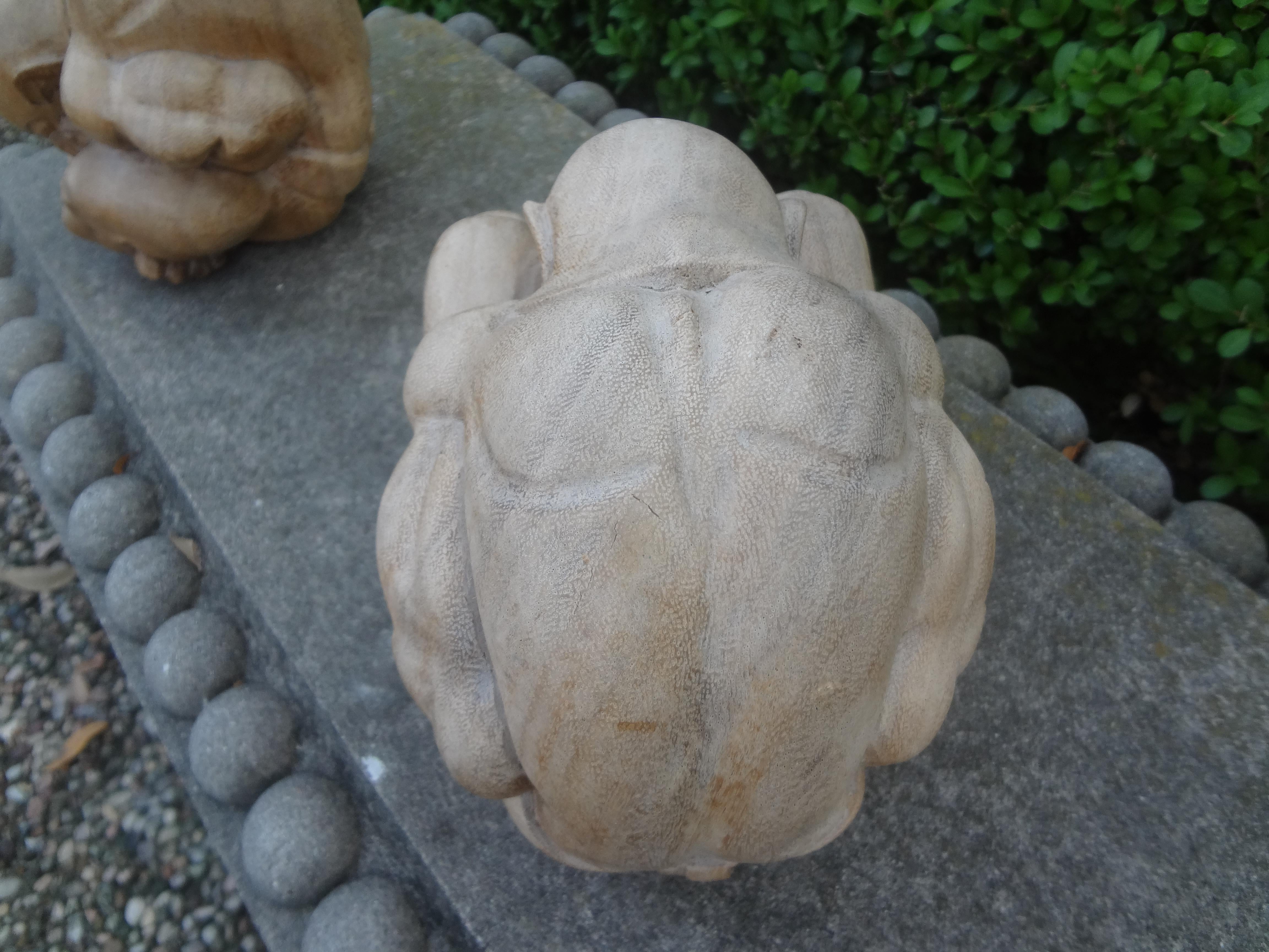 Set of Asian Carved Wood Zen Figures For Sale 5