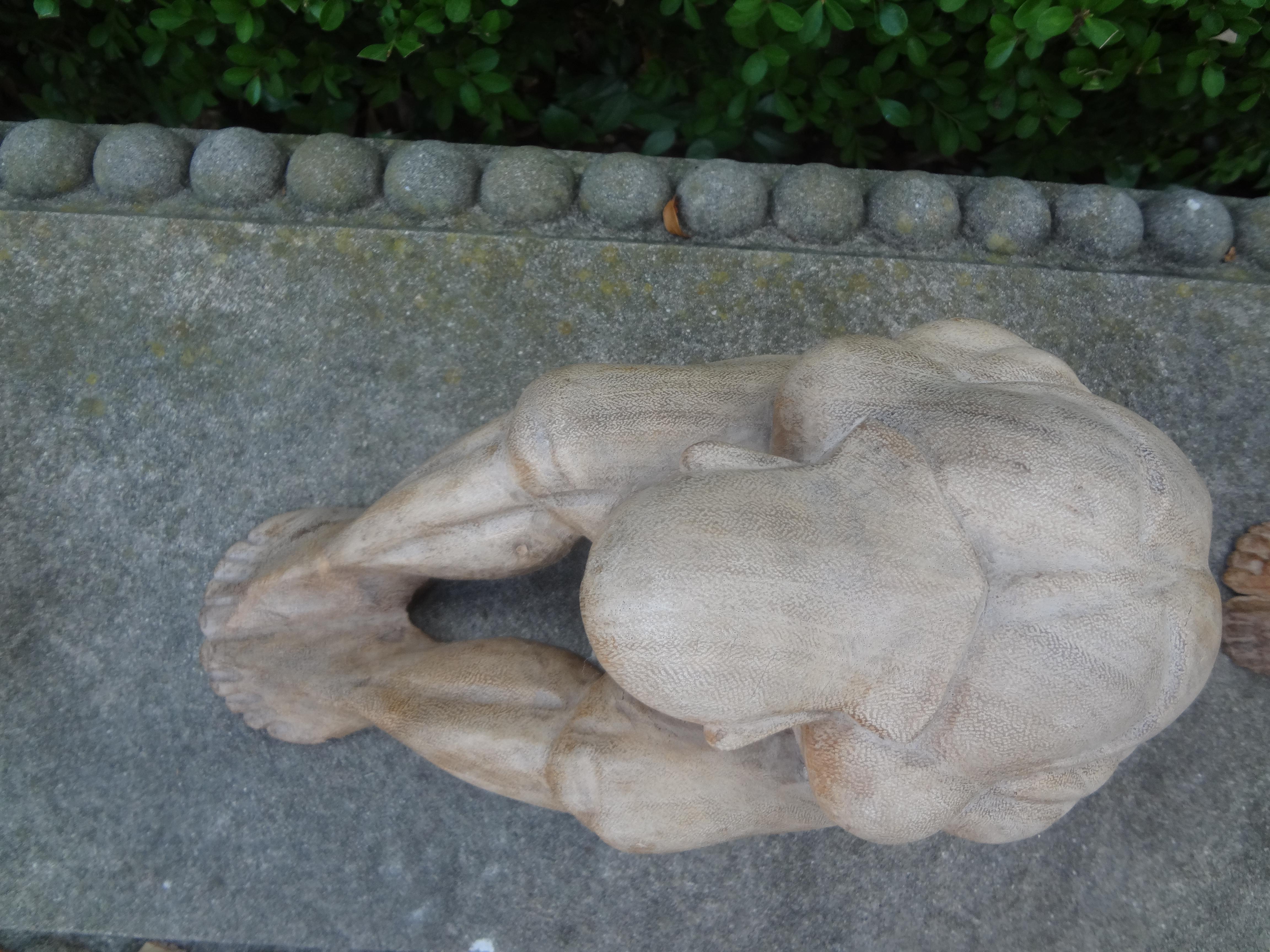 Set of Asian Carved Wood Zen Figures For Sale 6