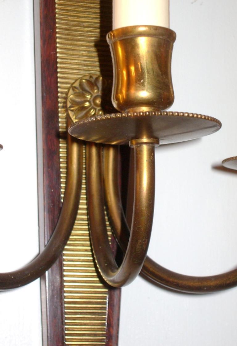 Pair of Carved Neoclassic Style Sconces In Good Condition For Sale In New York, NY