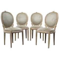 Set of Carved Wood Faux Bois Chairs