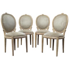 Set of Carved Wood Faux Bois Chairs