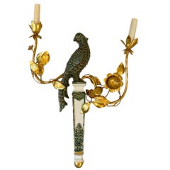 Set von geschnitzten Wood Parrot Sconces, paarweise verkauft
