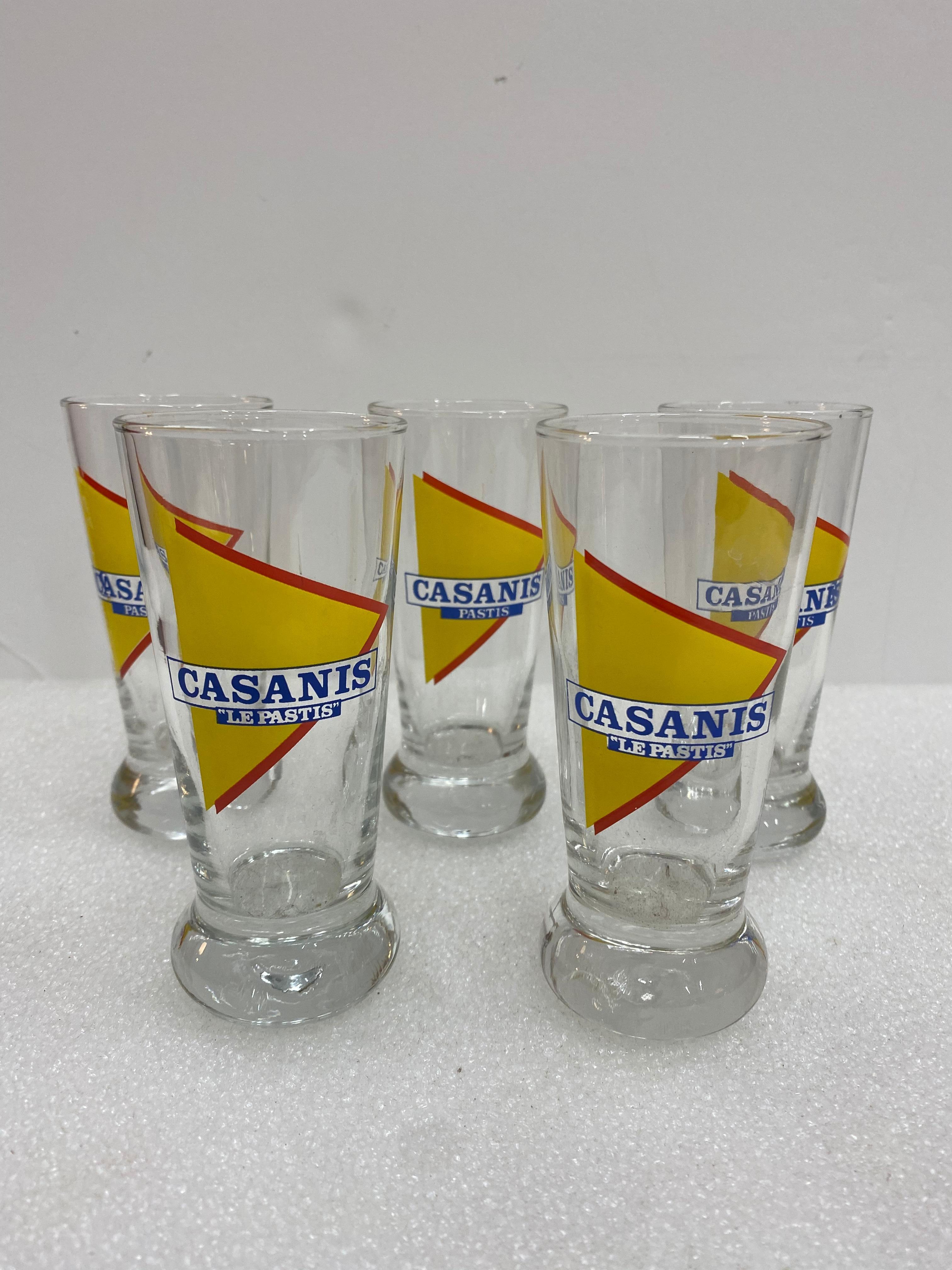 French Set of Casanis Antisette Liqueur Glasses and Water Decanter